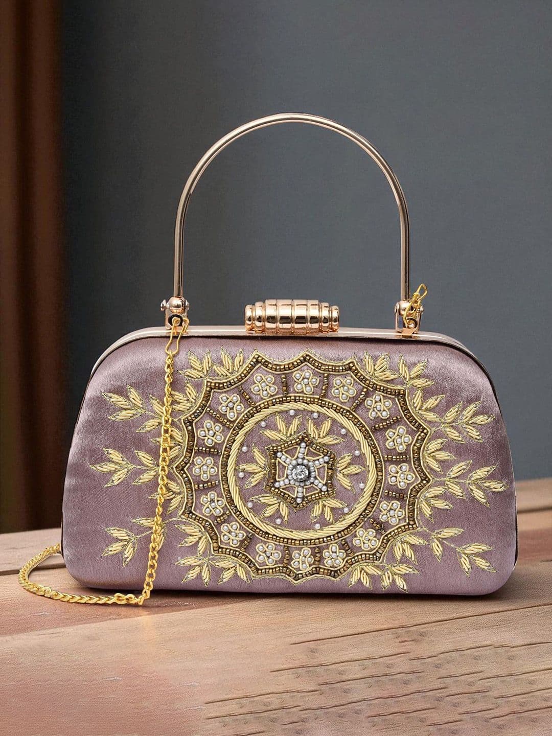 FOR THE BEAUTIFUL YOU Embellished Beads & Stones Box Clutch - view 1