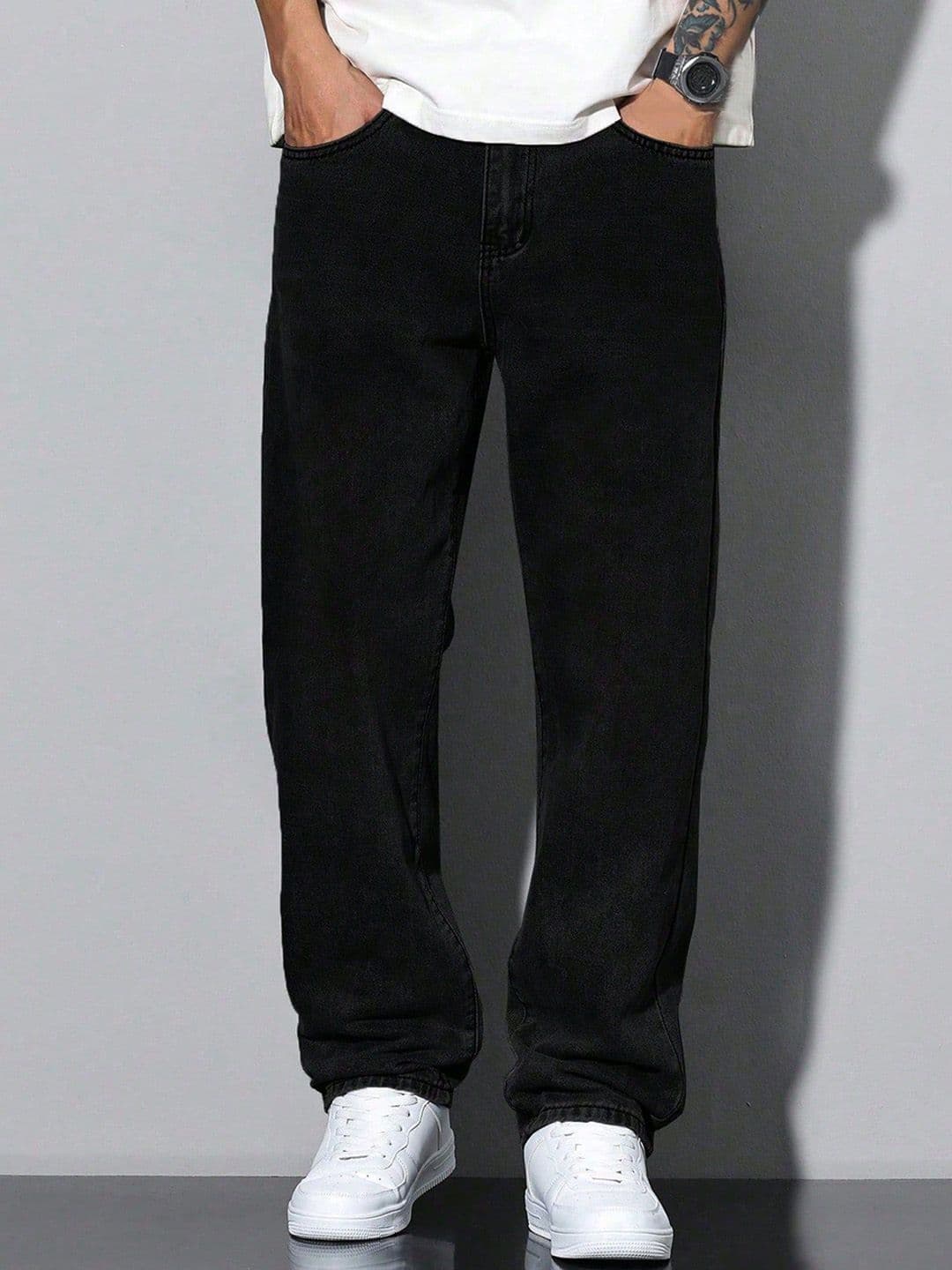 dolsia Men Regular Fit Mid-Rise Low Distress Light Fade Stretchable Cotton Jeans - view 1