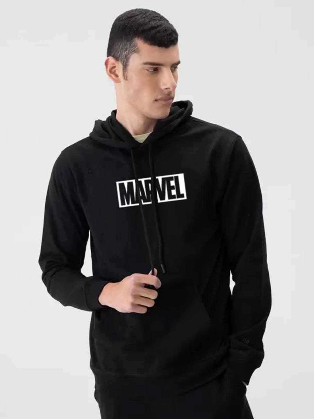Organic Chics Men Marvel Printed Therma-Fit Hooded Sweatshirt - view 1
