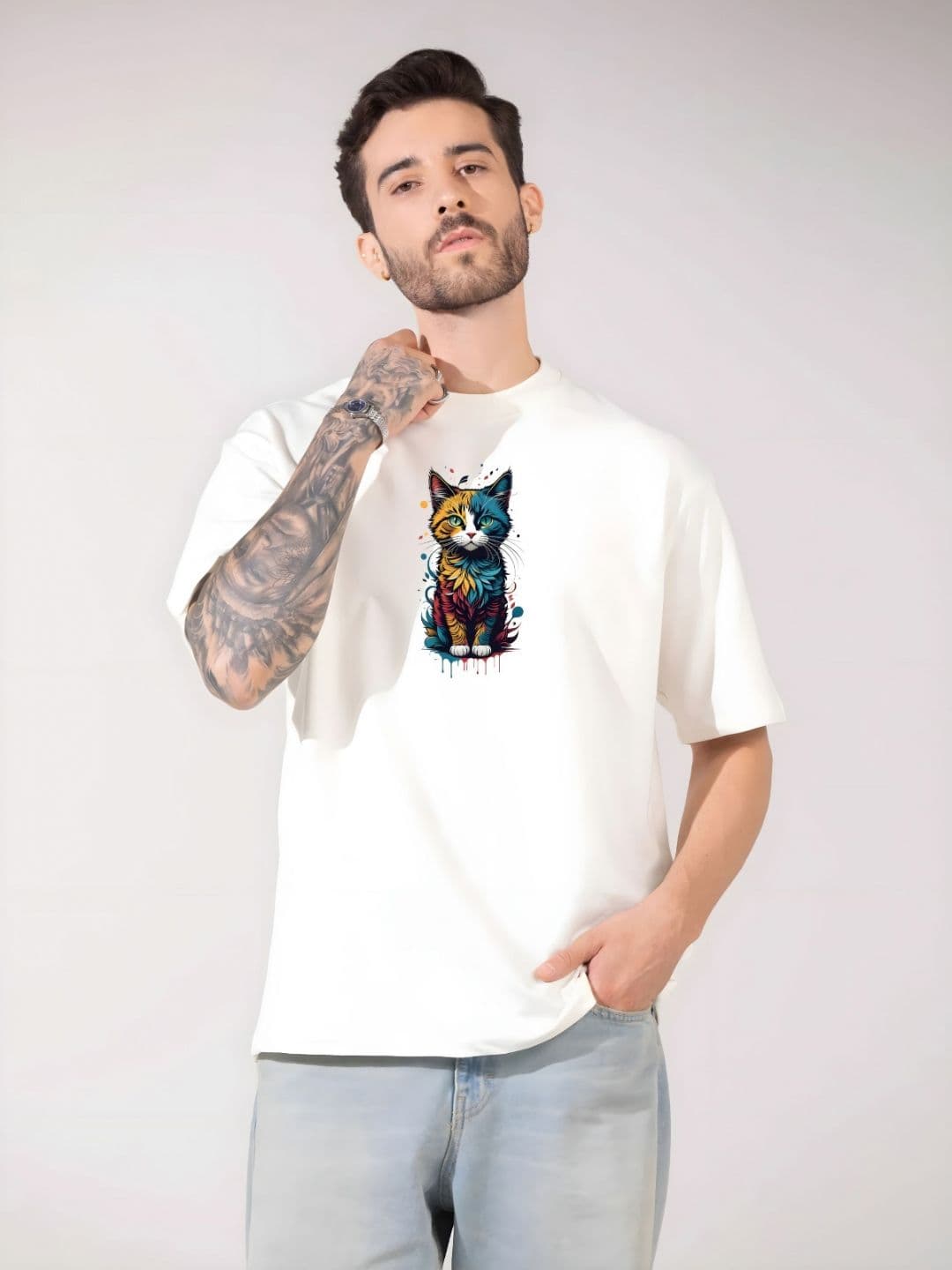 KAIDO Graphic Printed Round Neck Oversized T-shirt - view 1