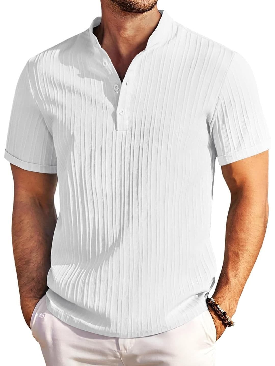 Fifth U Men White Cotton Kurtas - view 1