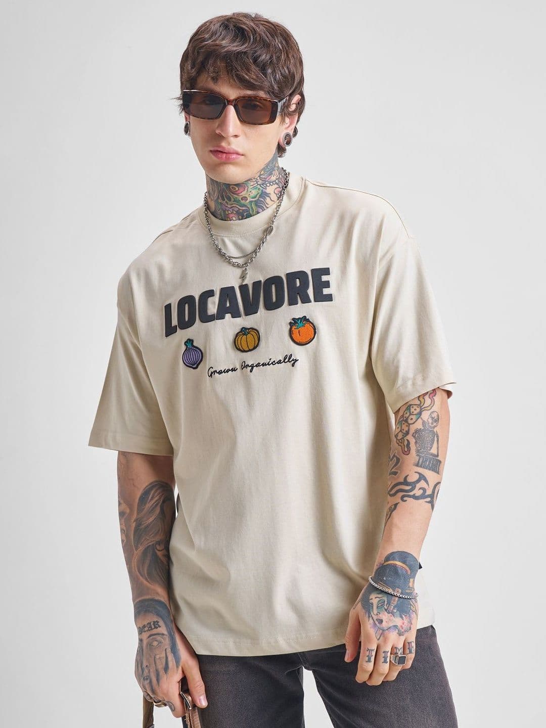 HIGHLANDER Men Typography Printed Round Neck Cotton Oversized T-shirt - view 1