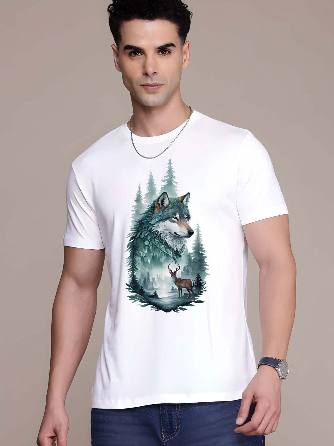 KAIDO Graphic Printed Round Neck Cotton T-shirt - view 1