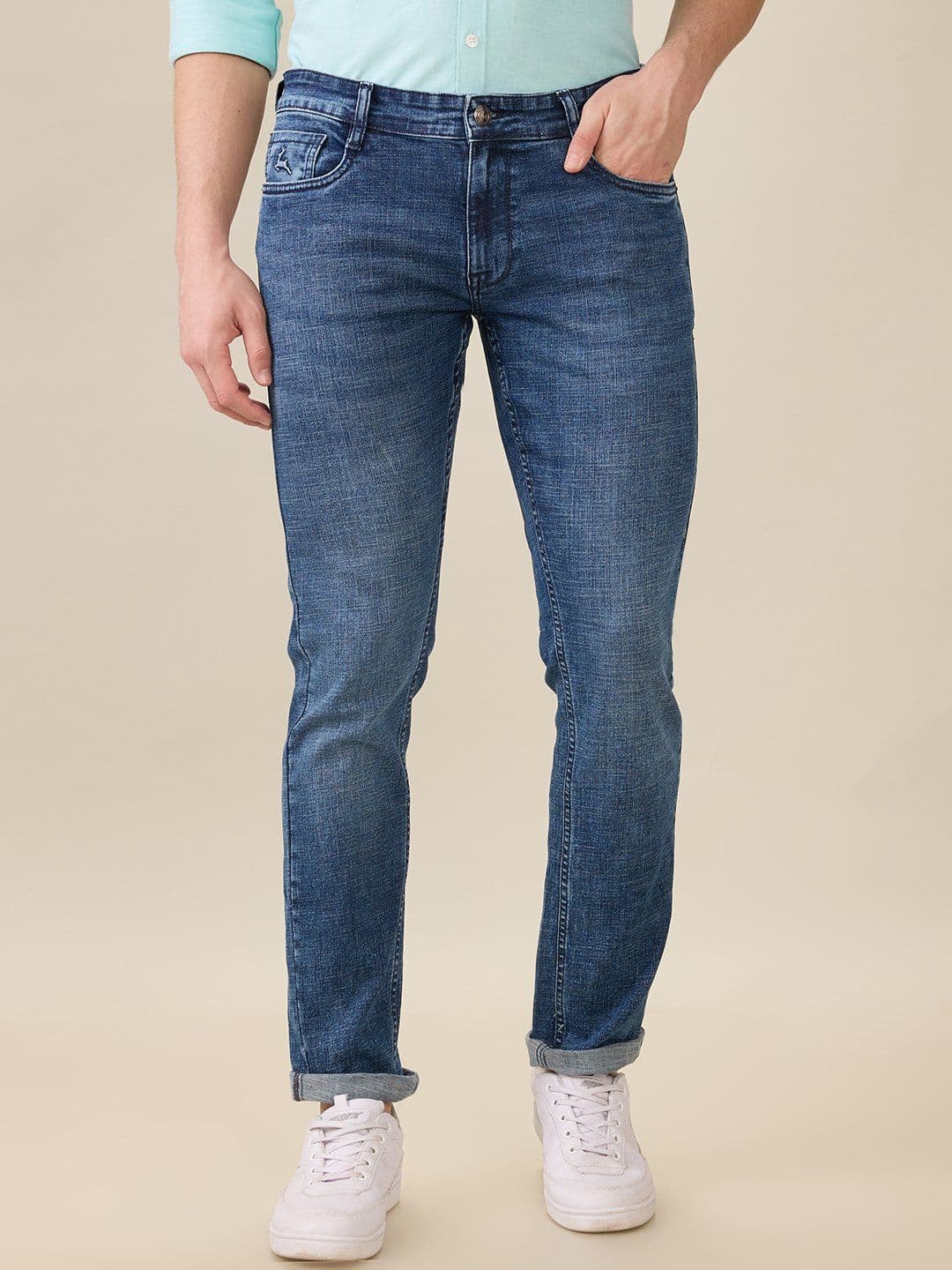 Parx Men Cotton Tapered Fit Low-Rise Heavy Fade Jeans - view 1