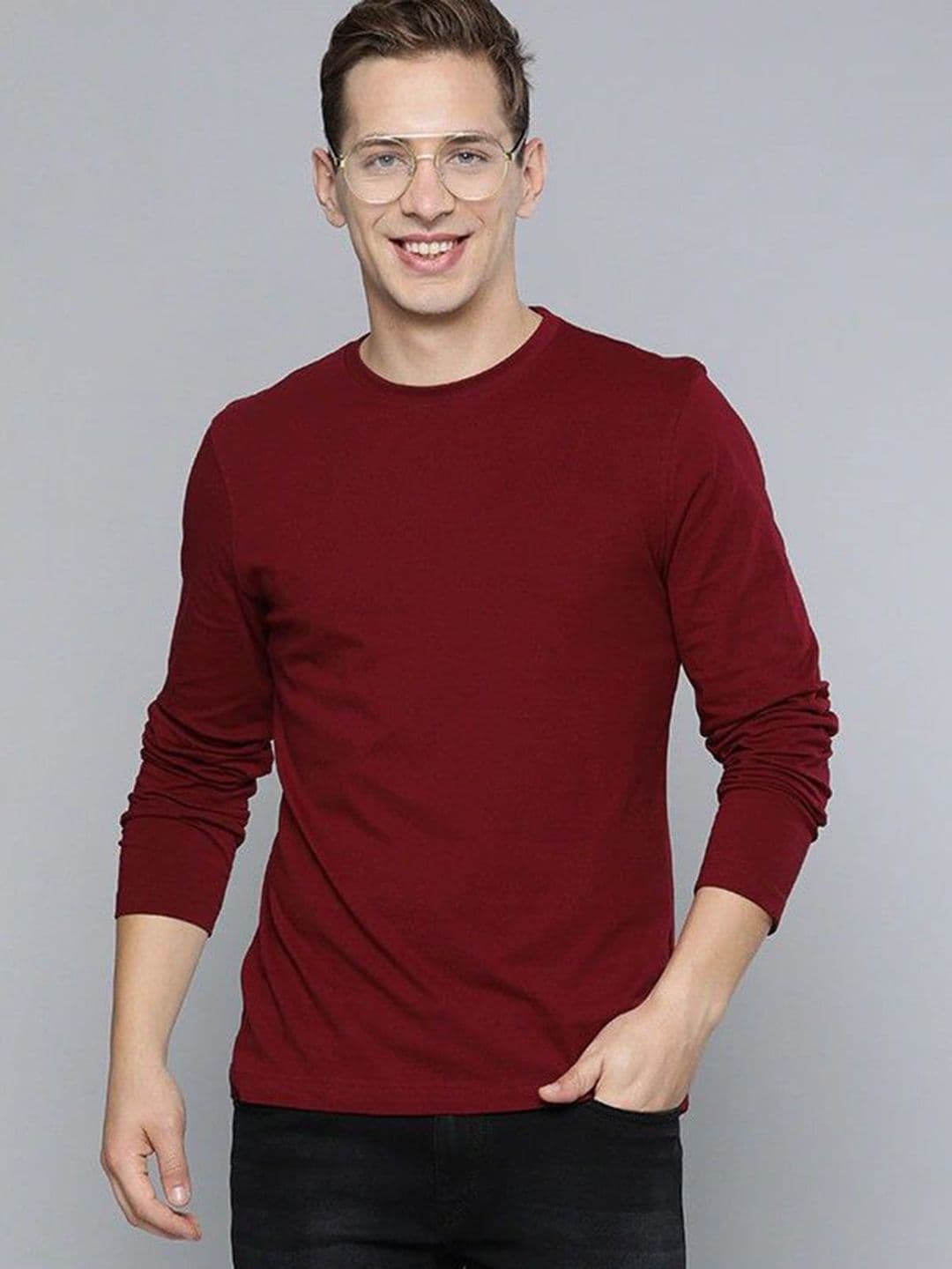 Organic Chics Men Solid Round Neck Cotton Regular Fit T-shirt - view 1