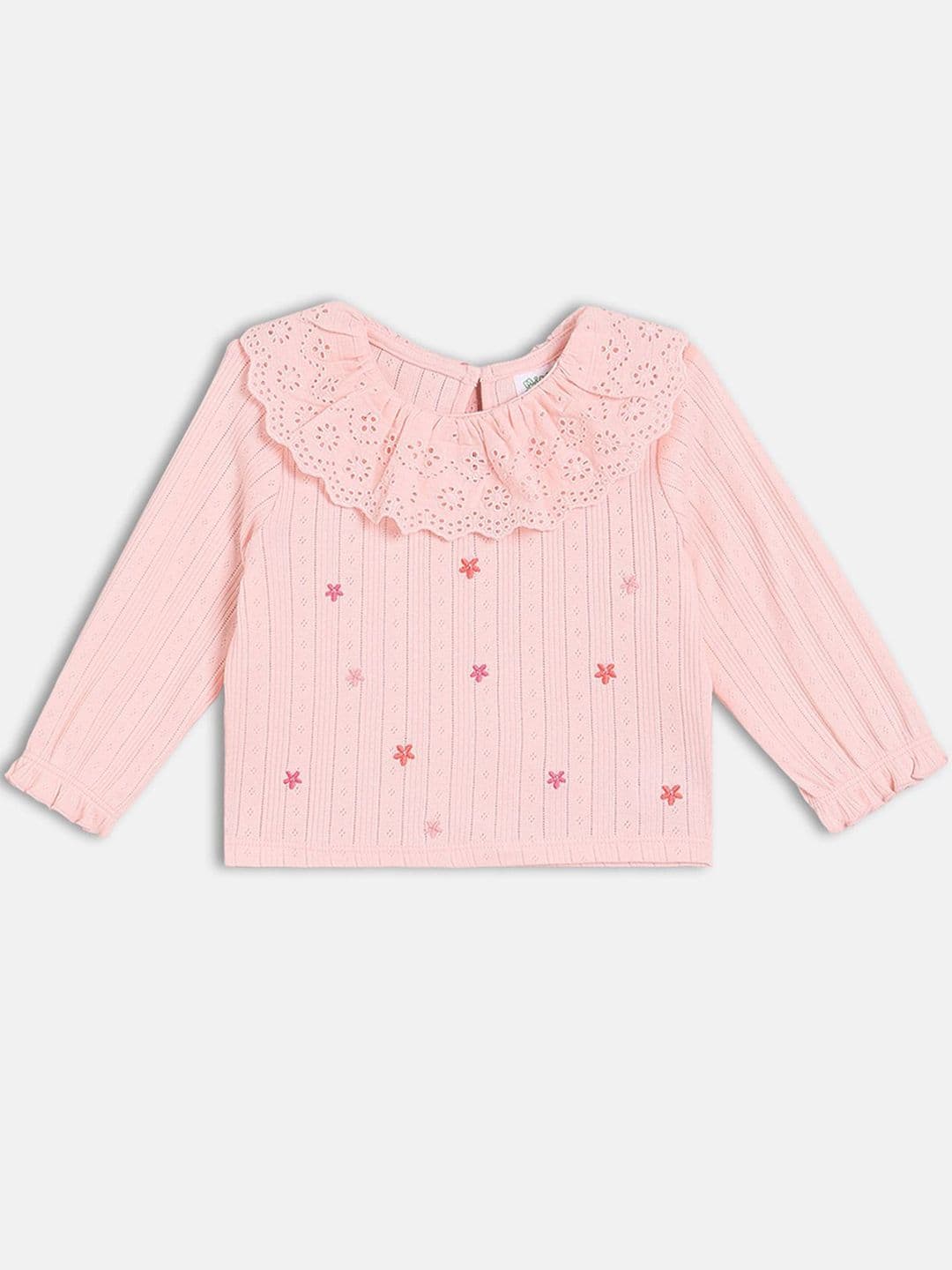 MINI KLUB Girls Floral Embroidered Cotton Top - view 1