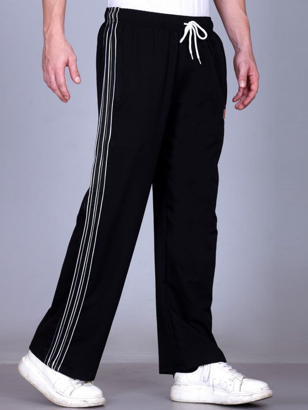 HVBK Men Straight Fit Mid-Rise Side Stripes Track Pants - view 1