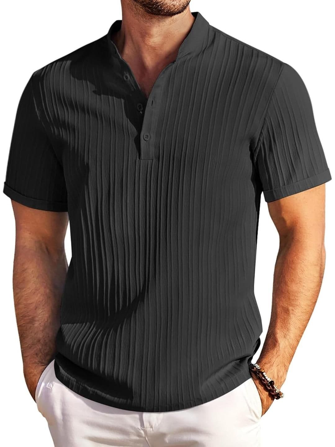 Fifth U Men Black Cotton Kurtas - view 1