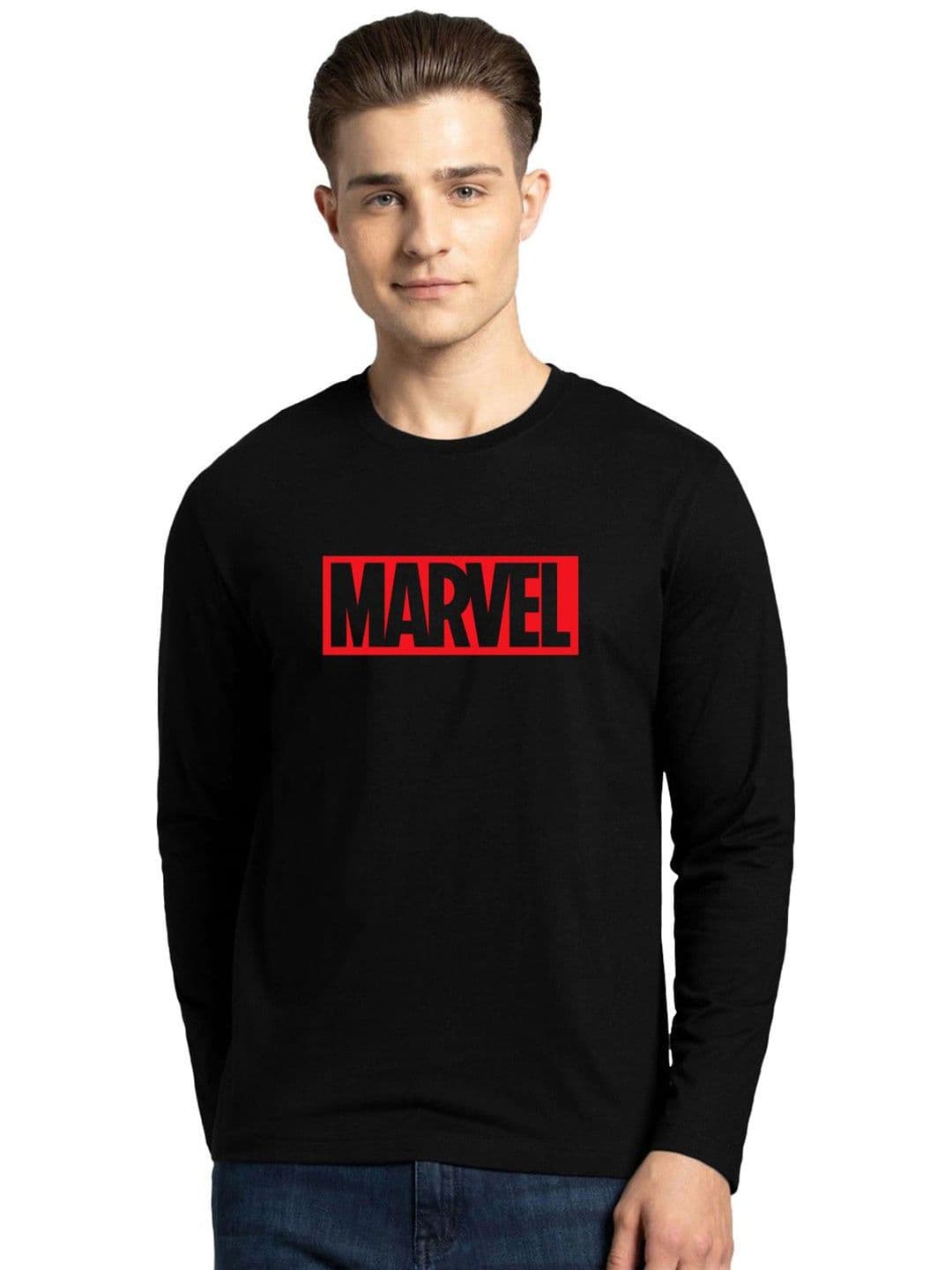 Organic Chics Men's Marvel Brand Logo Round Neck T-shirt - view 1