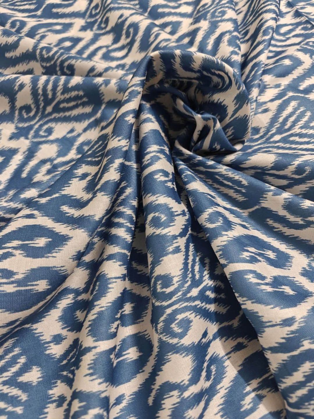 NK Textiles Paisley Printed Ikat Unstitched Dress Material - view 1