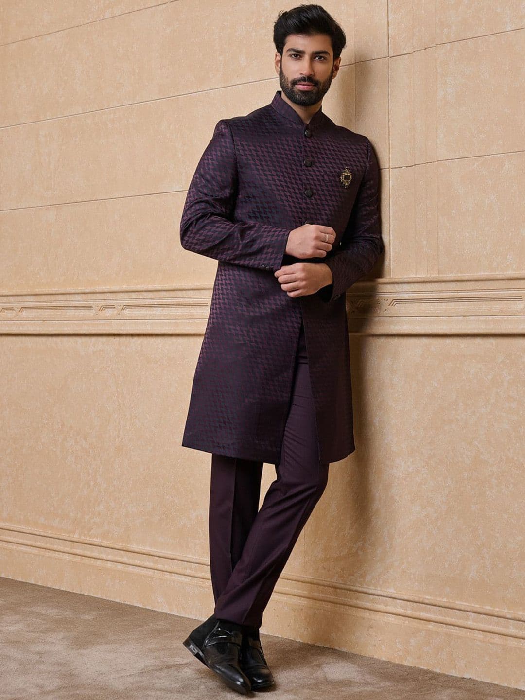 Tasva Embroidered Mandarin Collar Neck Indo Western Set - view 1