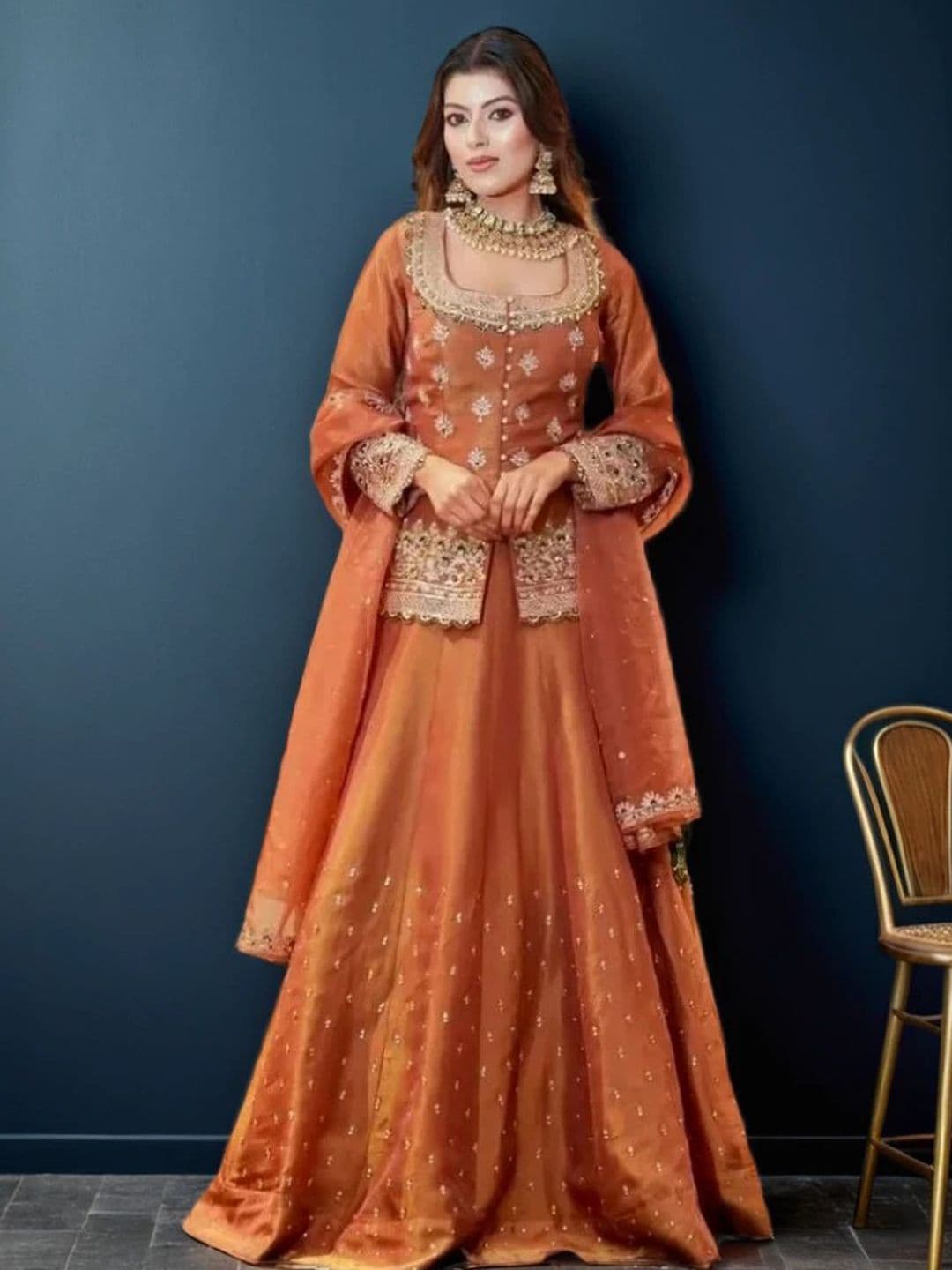 krisha fashion Embroidered Patchwork Ready to Wear Lehenga & Blouse With Dupatta - view 1