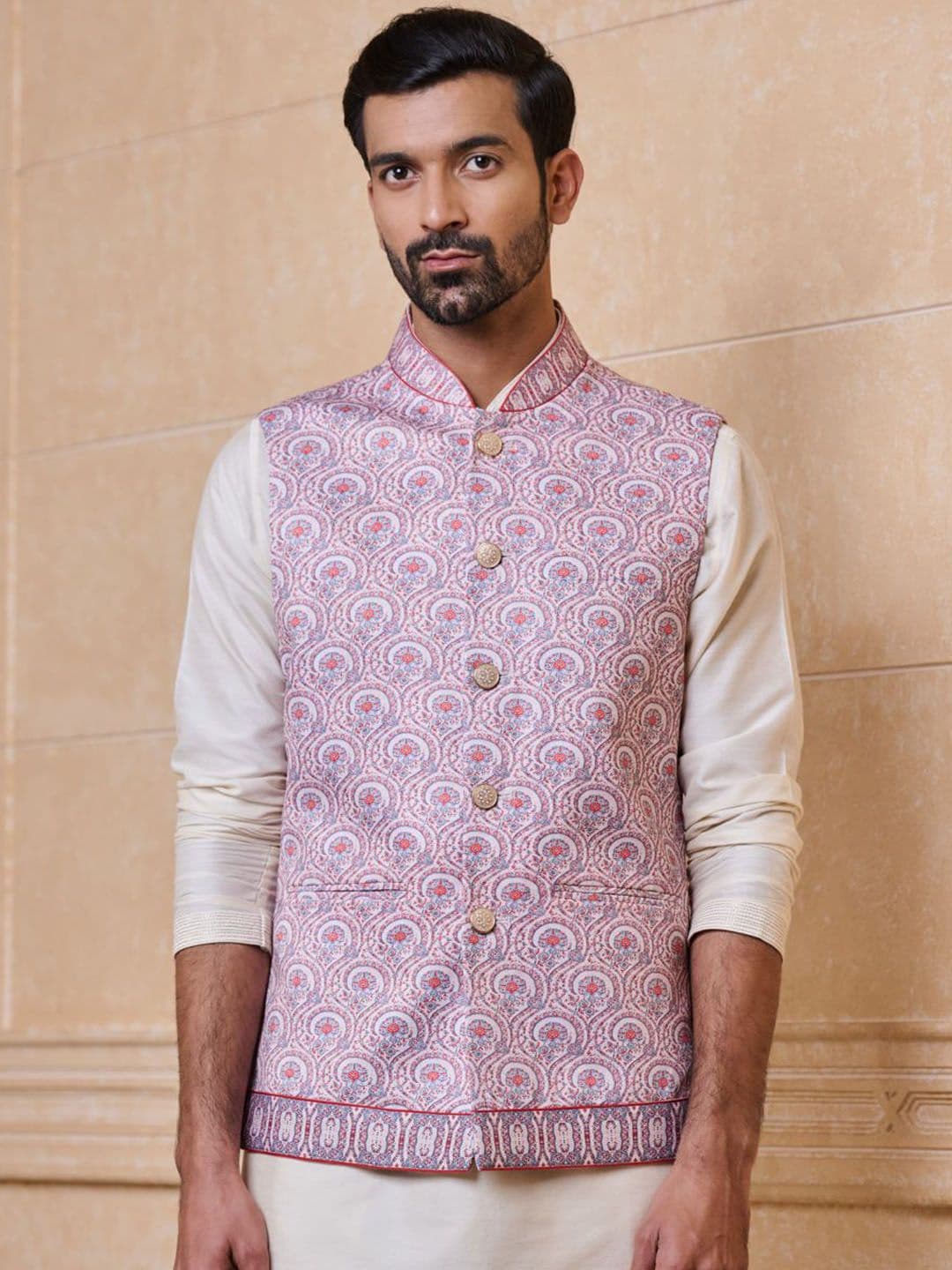 Tasva Printed Woven Nehru Jacket - view 1