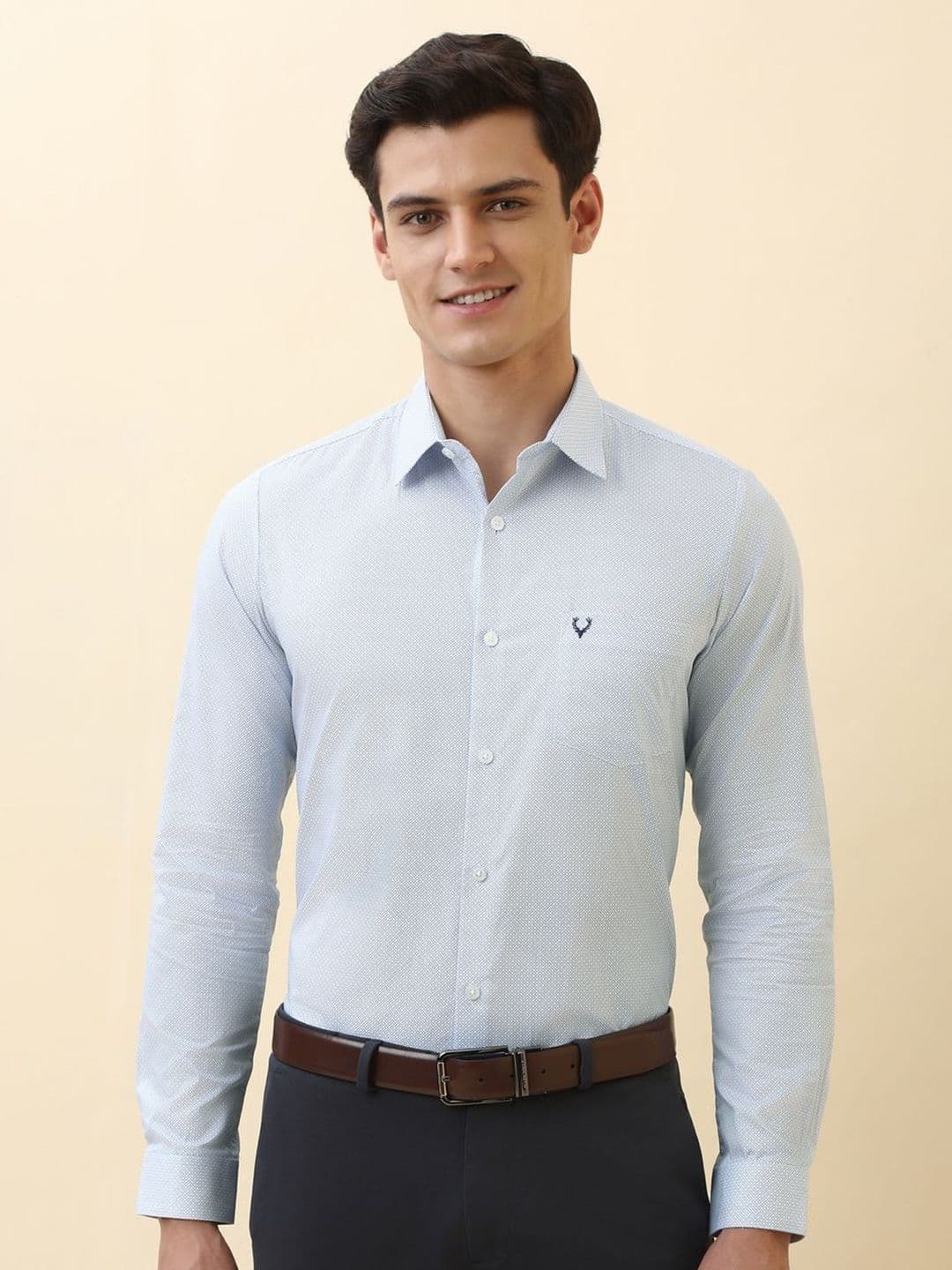 Allen Solly Slim Fit Geometric Printed Spread Collar Cotton Formal Shirt - view 1