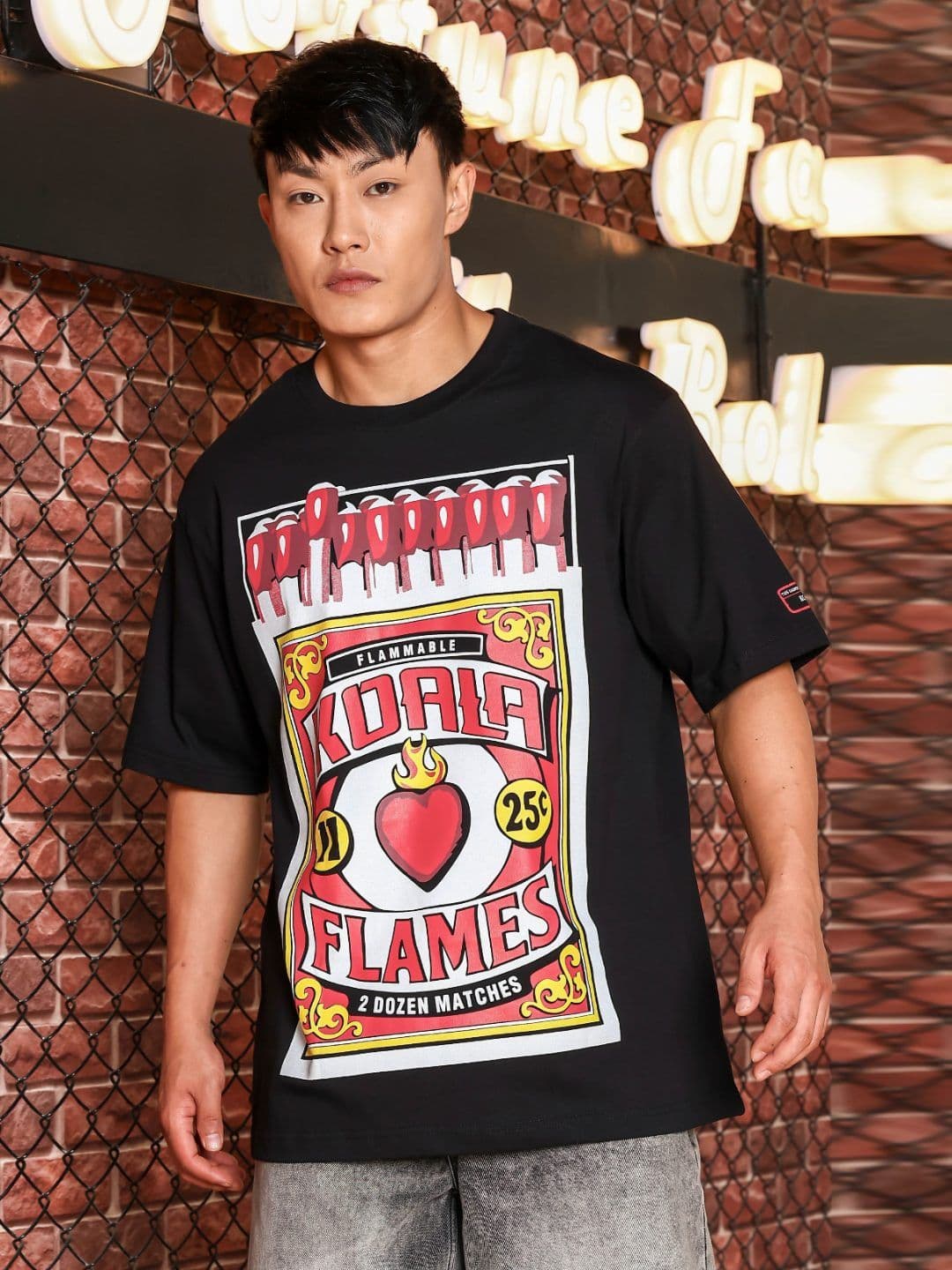 House of Koala Unisex Graphic Printed Round Neck Pure Cotton Oversized T-shirt - view 1