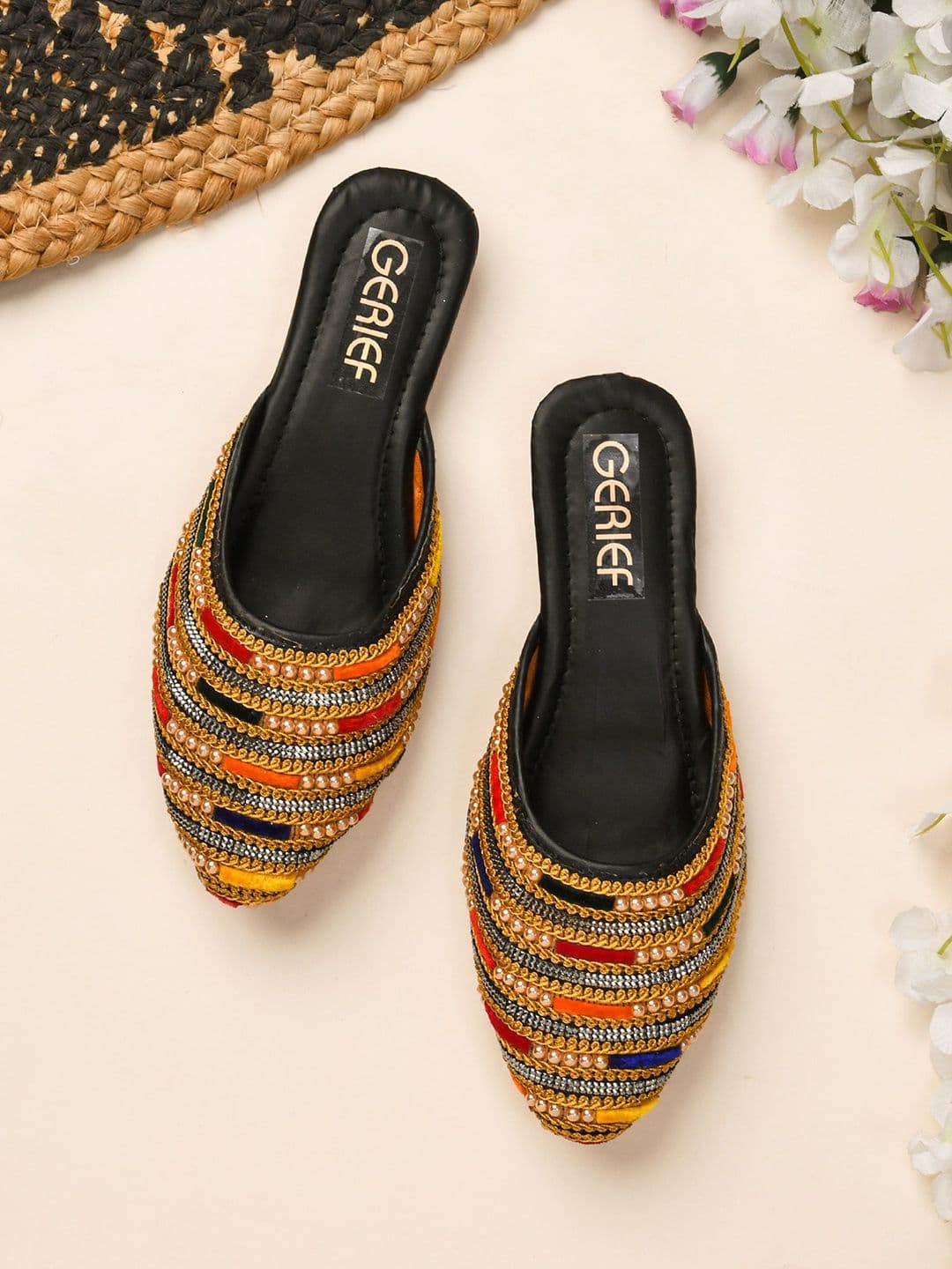 GERIEF Women Embellished Slip-On Mules - view 1