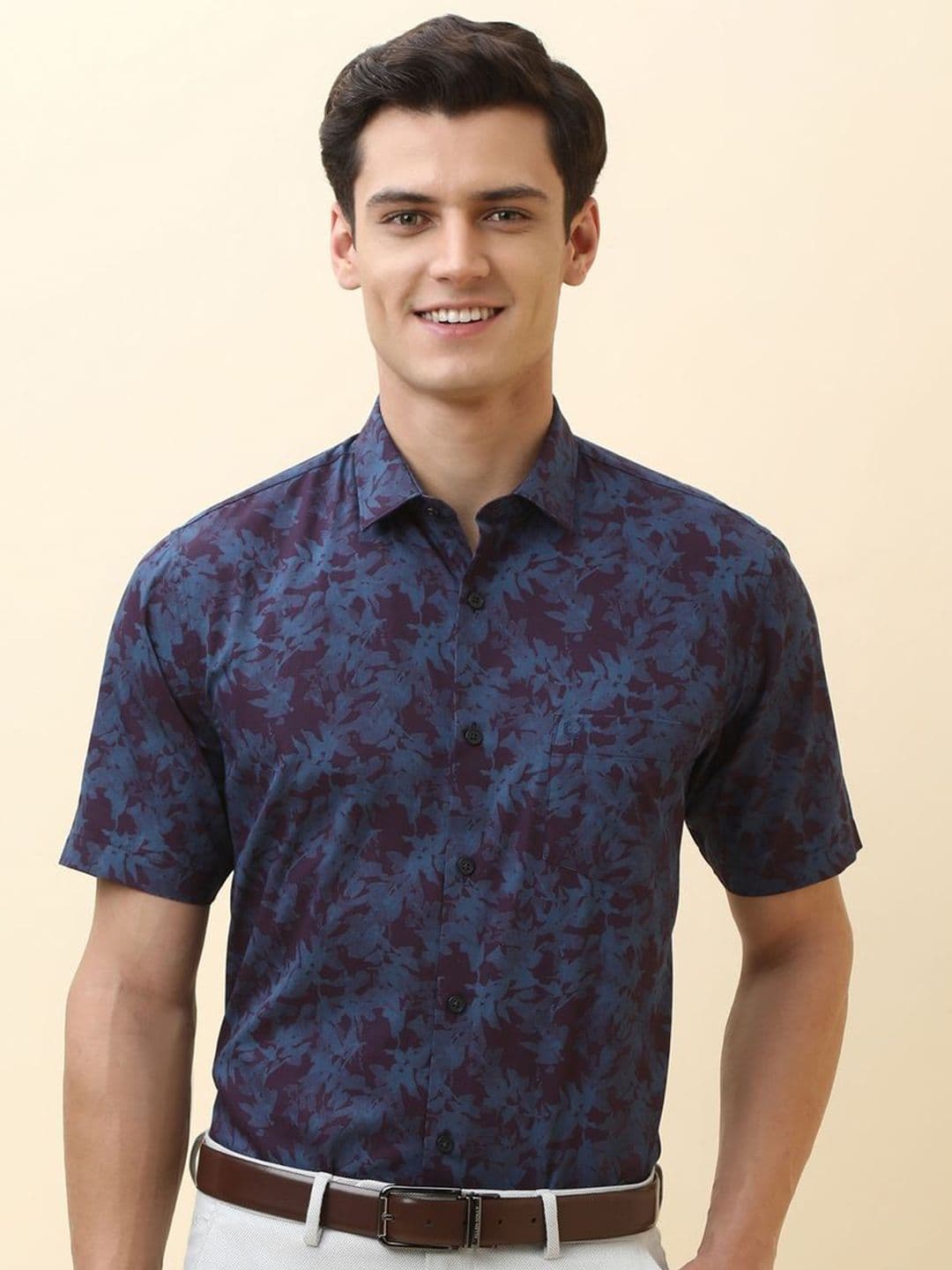 Allen Solly Slim Fit Floral Printed Pure Cotton Shirt - view 1