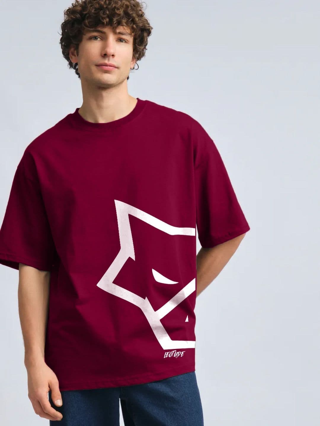 Leotude Graphic Printed Round Neck Oversized T-shirt - view 1