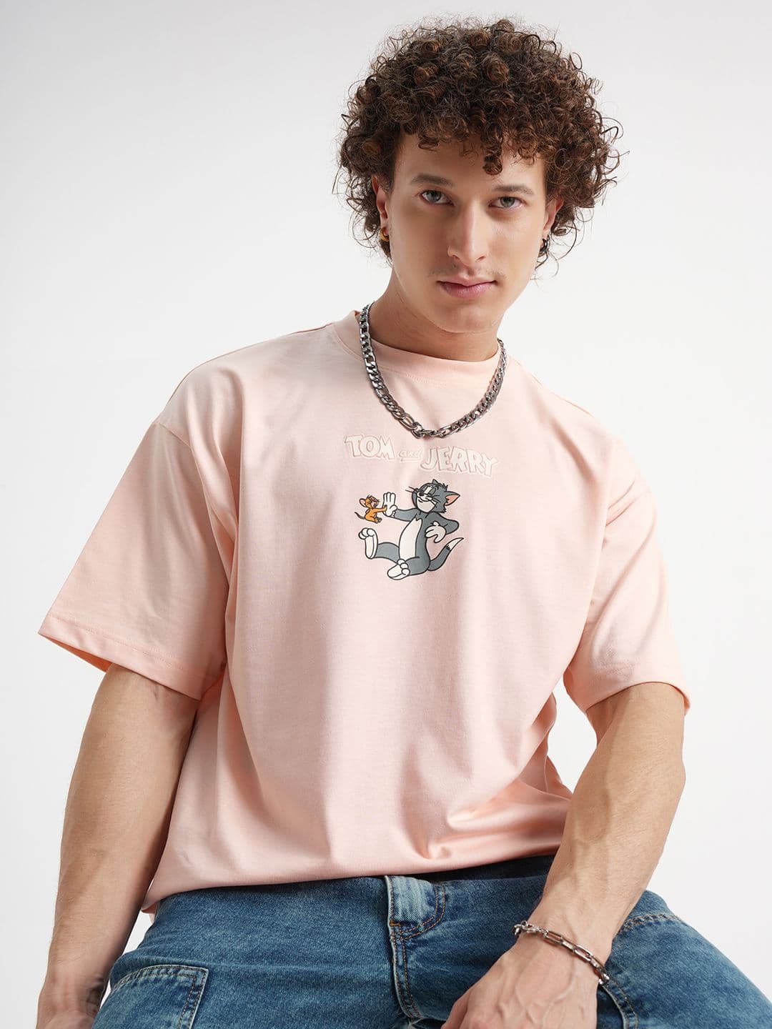 HIGHLANDER Graphic Printed Round Neck Drop-Shoulder Sleeves Oversized T-shirt - view 1