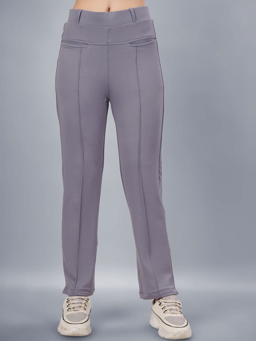 Plus Size Women Relaxed Slim Fit High-Rise Wrinkle Free Trousers - view 1