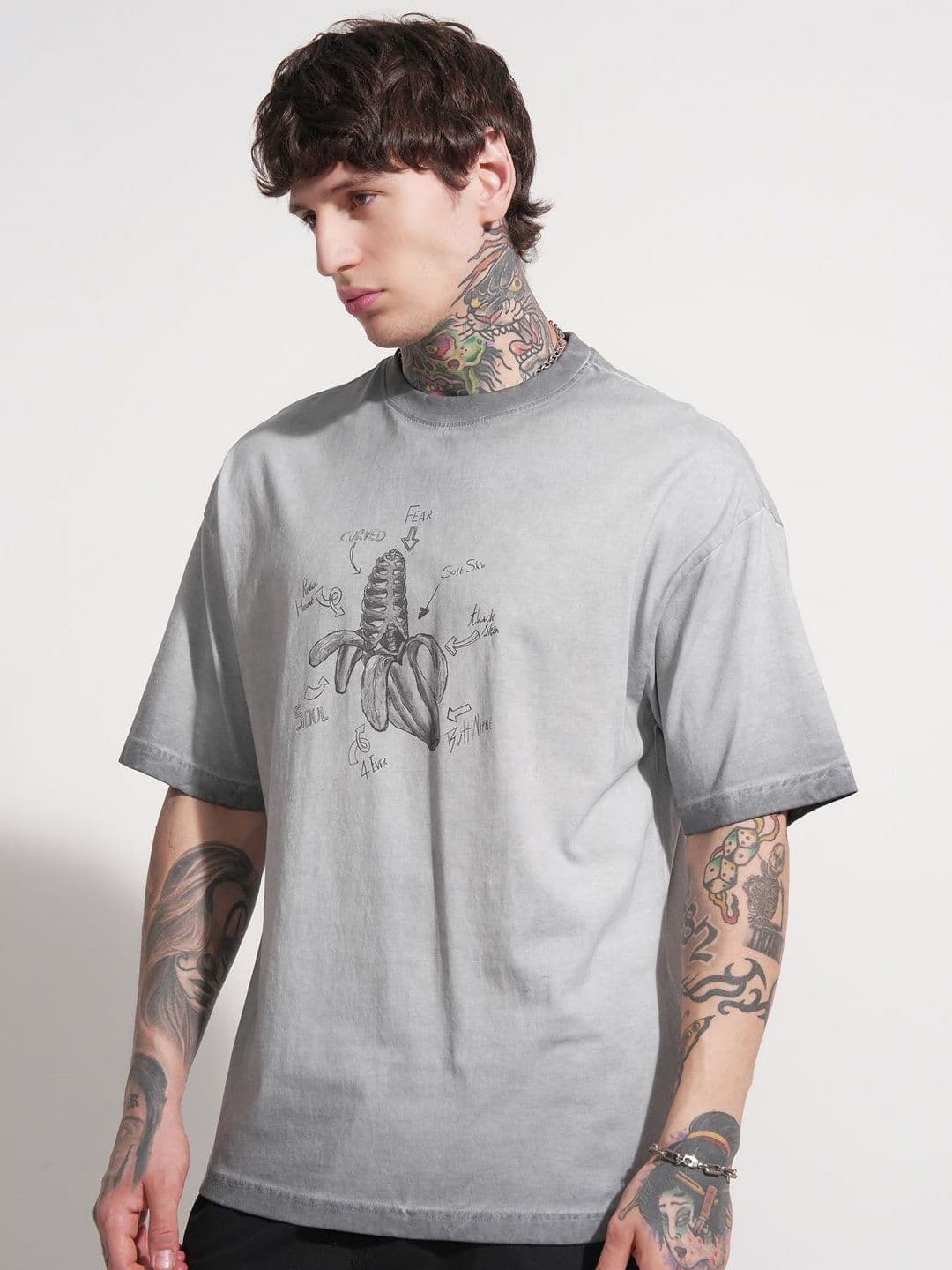HIGHLANDER Men Graphic Printed Round Neck Cotton Oversized T-shirt - view 1