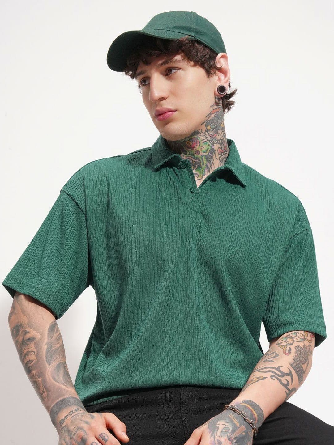 HIGHLANDER Polo Collar Oversized T-shirt - view 1
