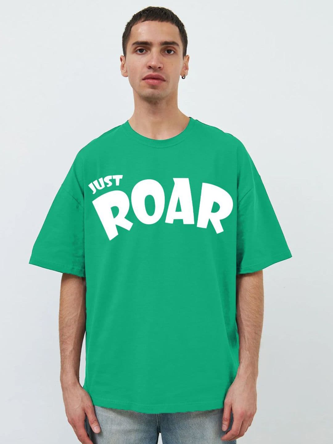 Leotude Typography Printed Round Neck Oversized T-shirt - view 1