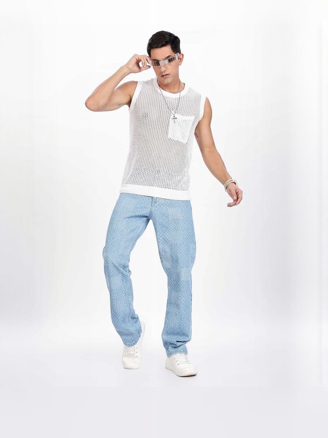 HERE&NOW Men Straight Fit Mid-Rise Slash Knee Jeans - view 1