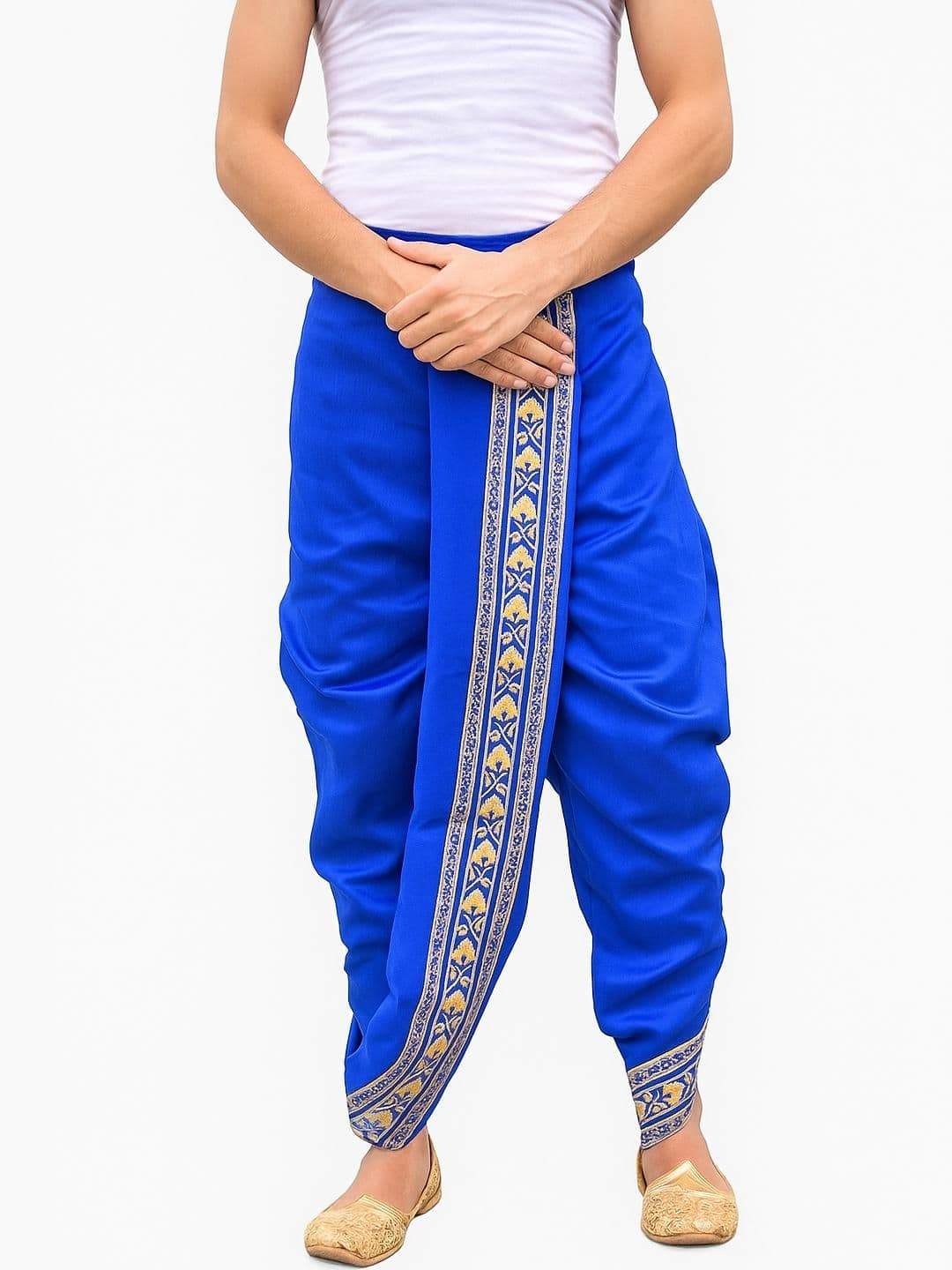 AMIT ONLINE Stylish Men's Solid Dupion Silk Bengali Style Dhoti Pant - view 1