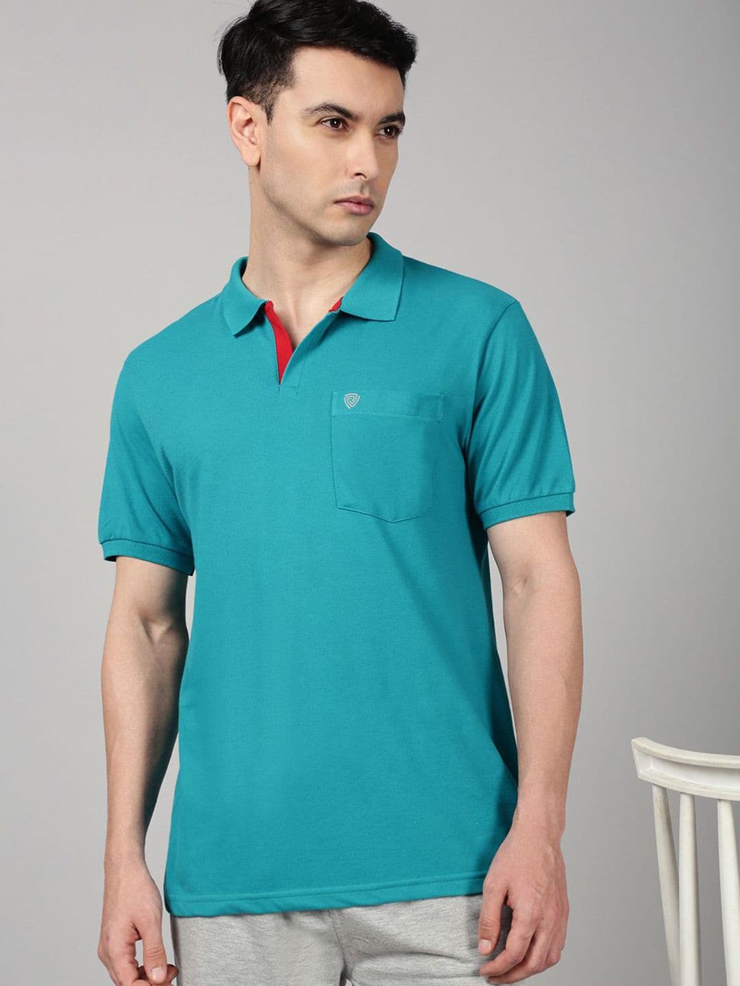 Lux Cozi Combed Cotton Polo Collar Lounge T-shirts - view 1