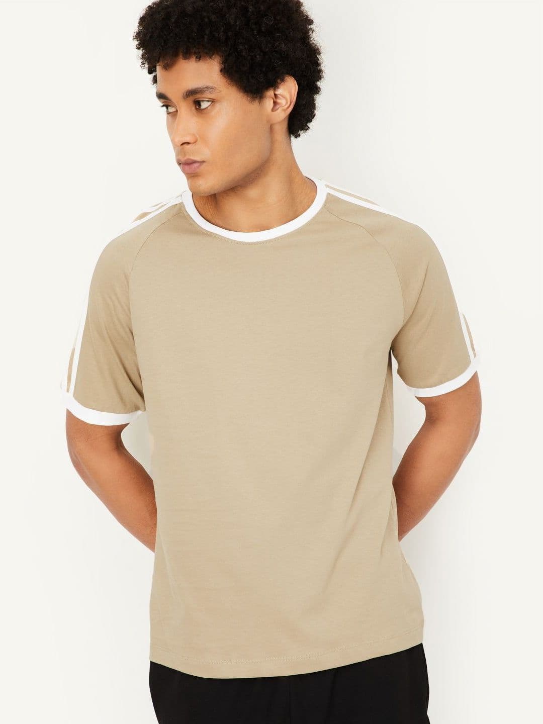 max Men Solid Round Neck Pure Cotton T-shirt - view 1