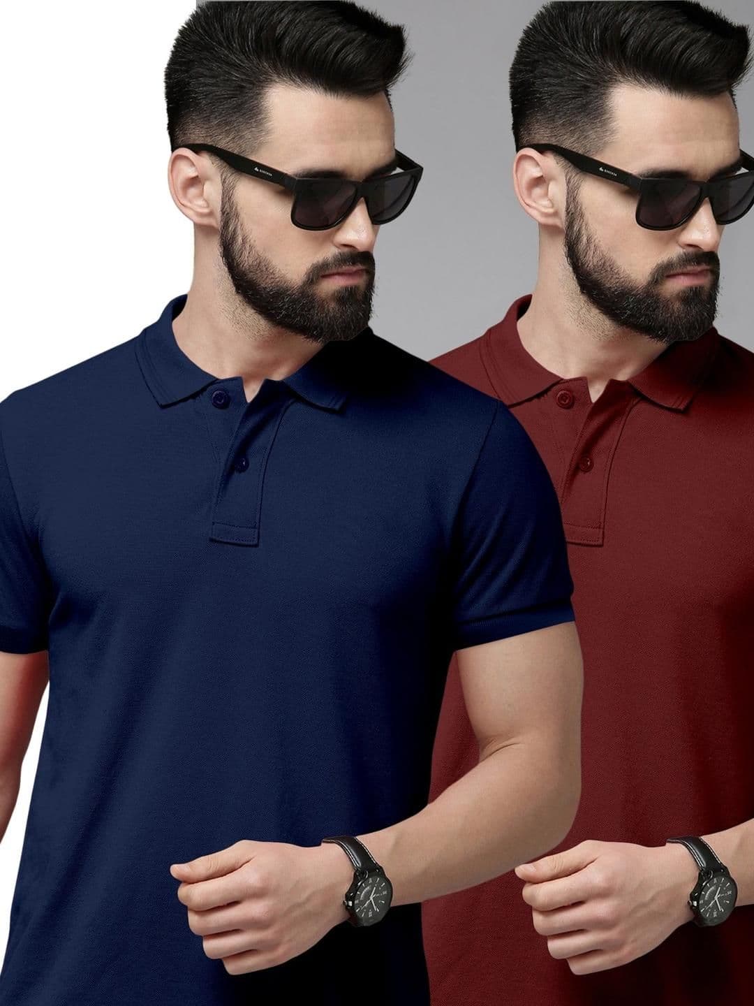 Metronaut Pack of 2 Slim Fit Polo Collar T-shirts - view 1