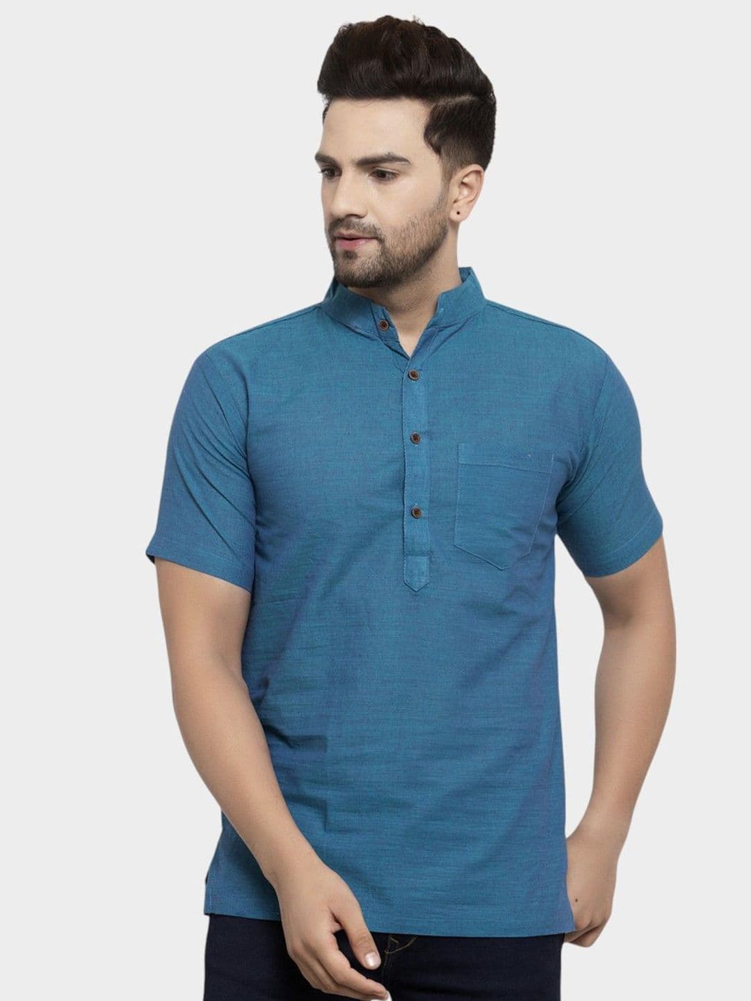 Aarsha Men Solid Daily Pure Cotton Straight Kurta - view 1