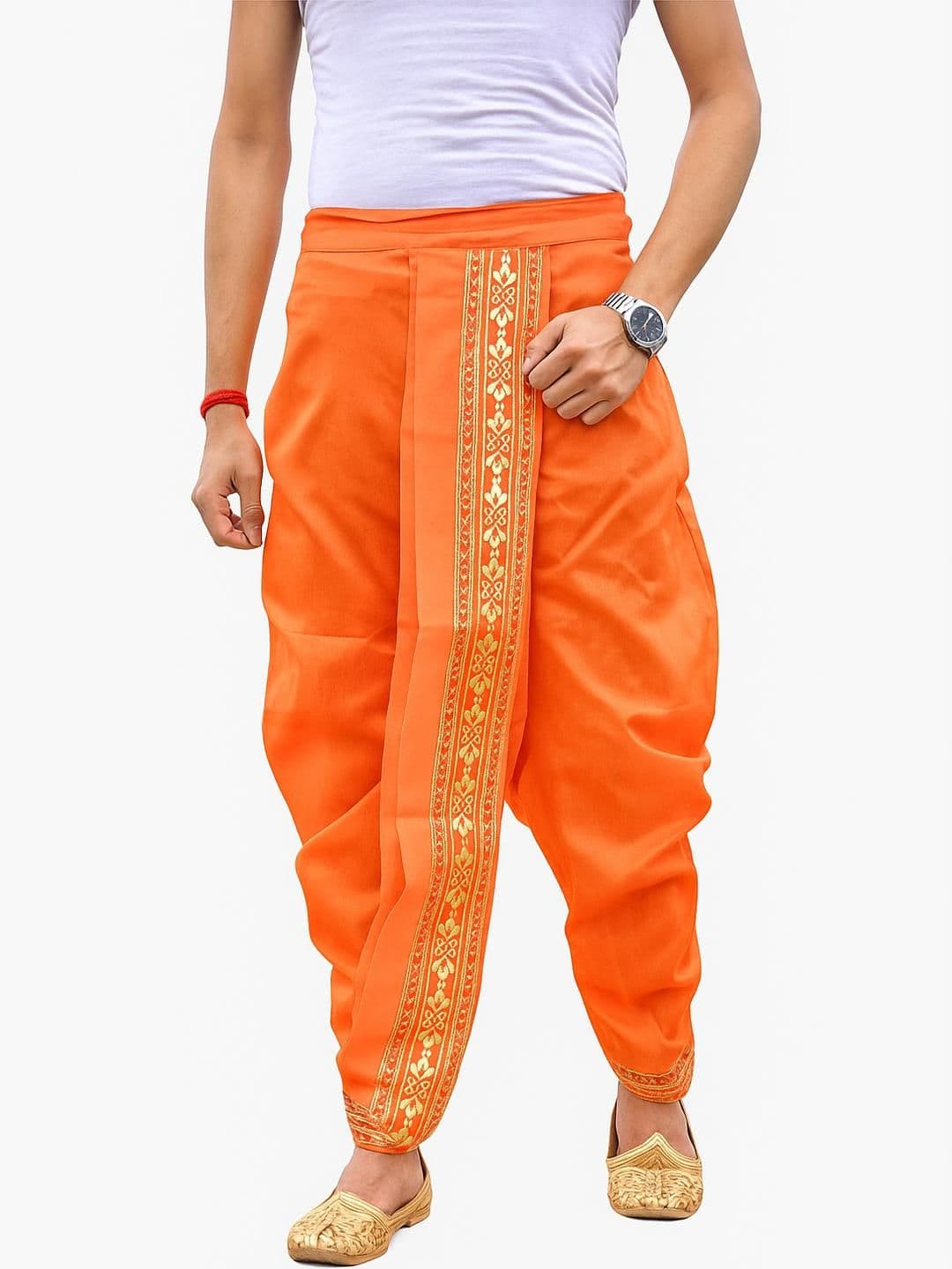 AMIT ONLINE Stylish Men's Solid Dupion Silk Bengali Style Dhoti Pant - view 1