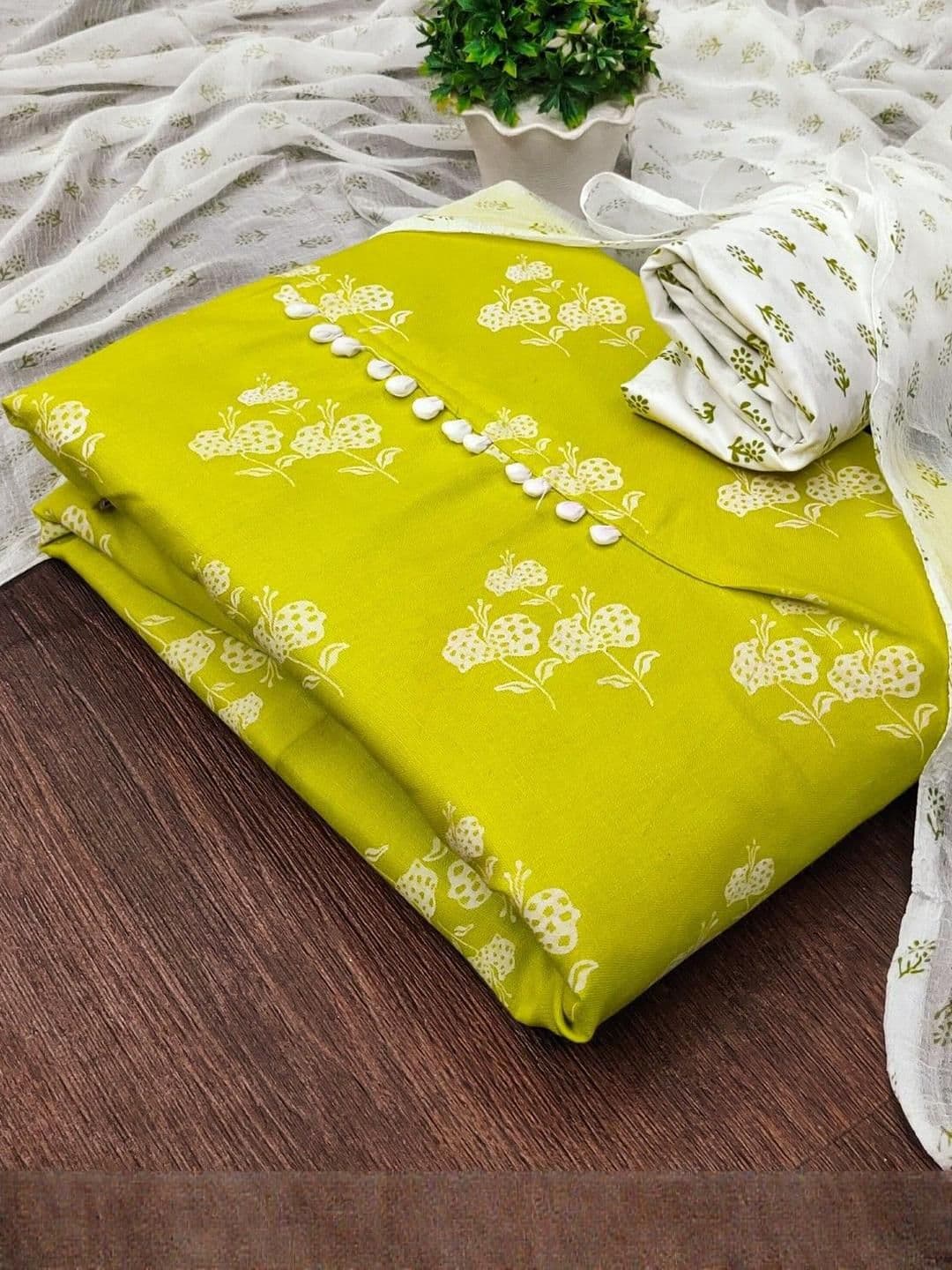 KALINI Printed Unstitched Dress Material - view 1