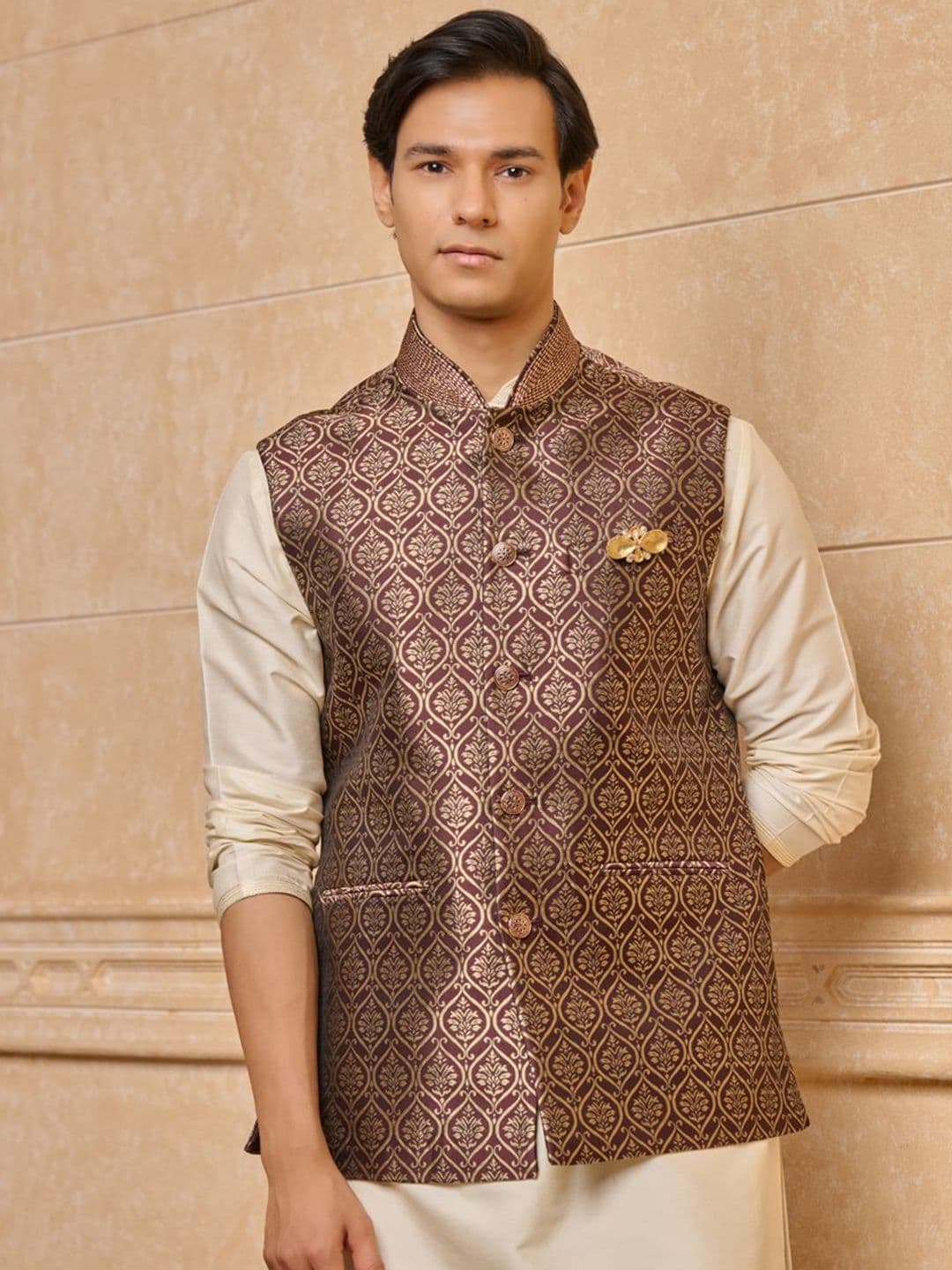Tasva Woven Design Nehru Jackets - view 1