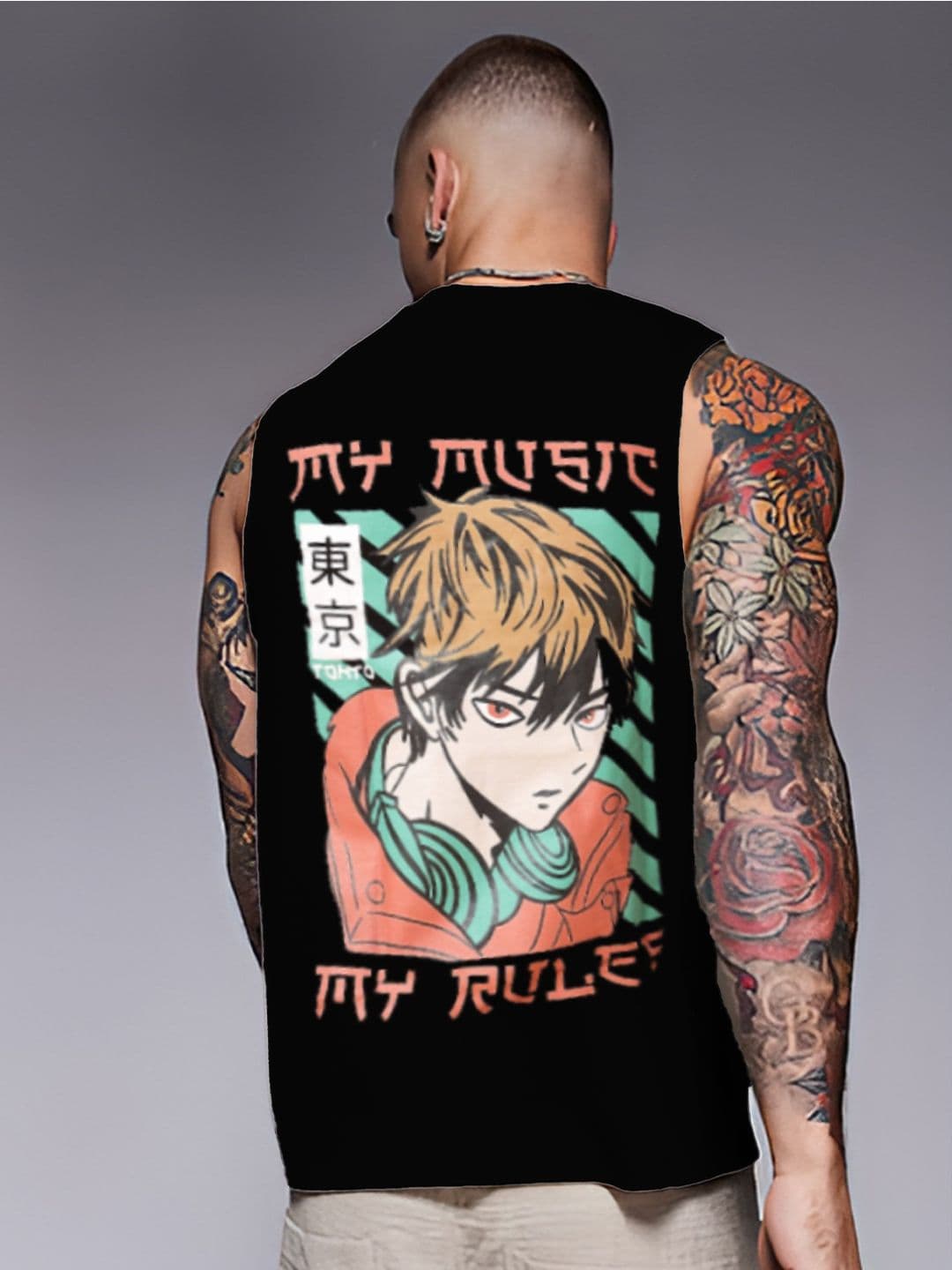 Rigo Typography Printed Muscle Fit Sleeveless Pure Cotton T-shirt - view 1