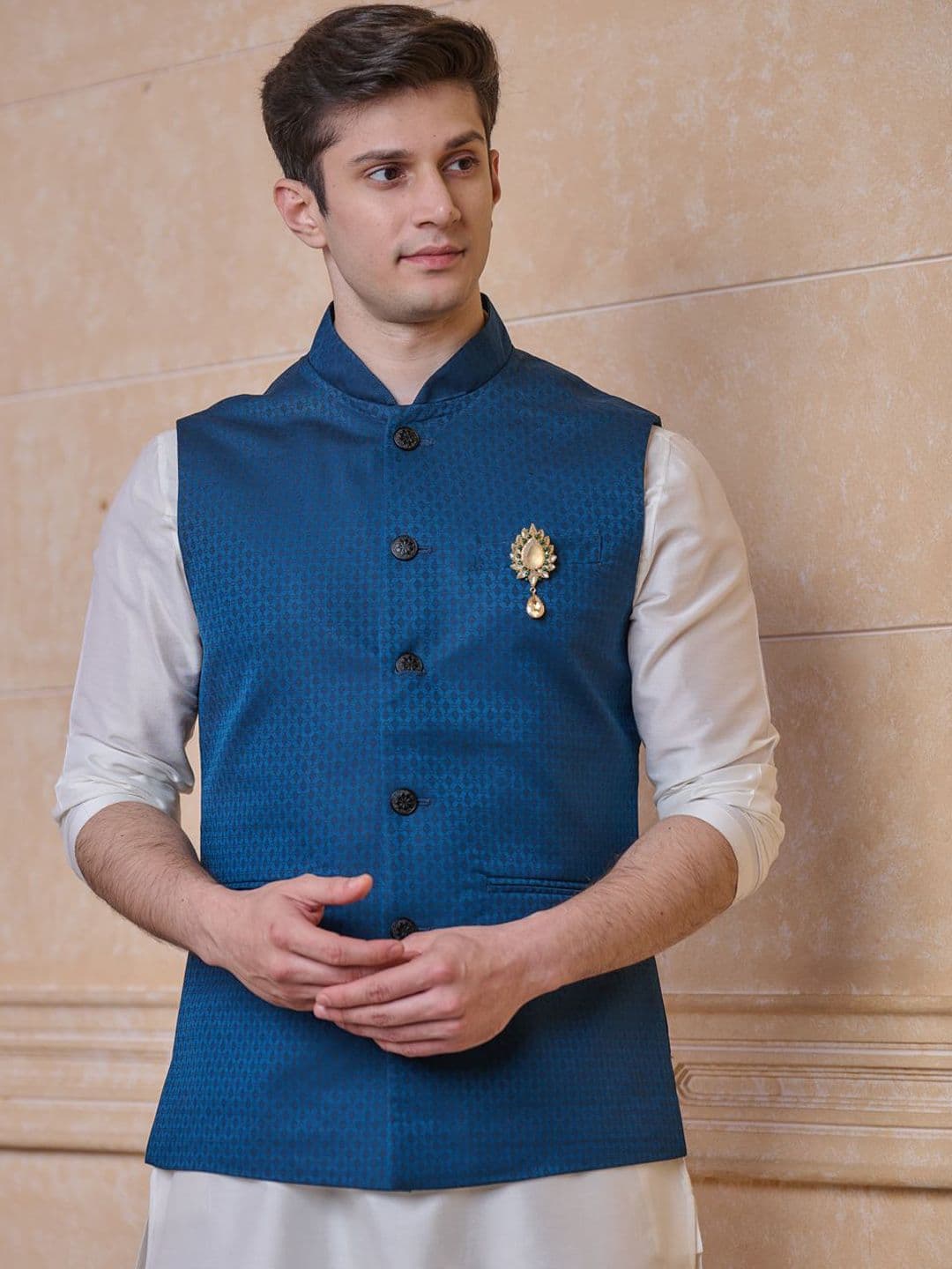 Tasva Woven Design Nehru Jackets - view 1