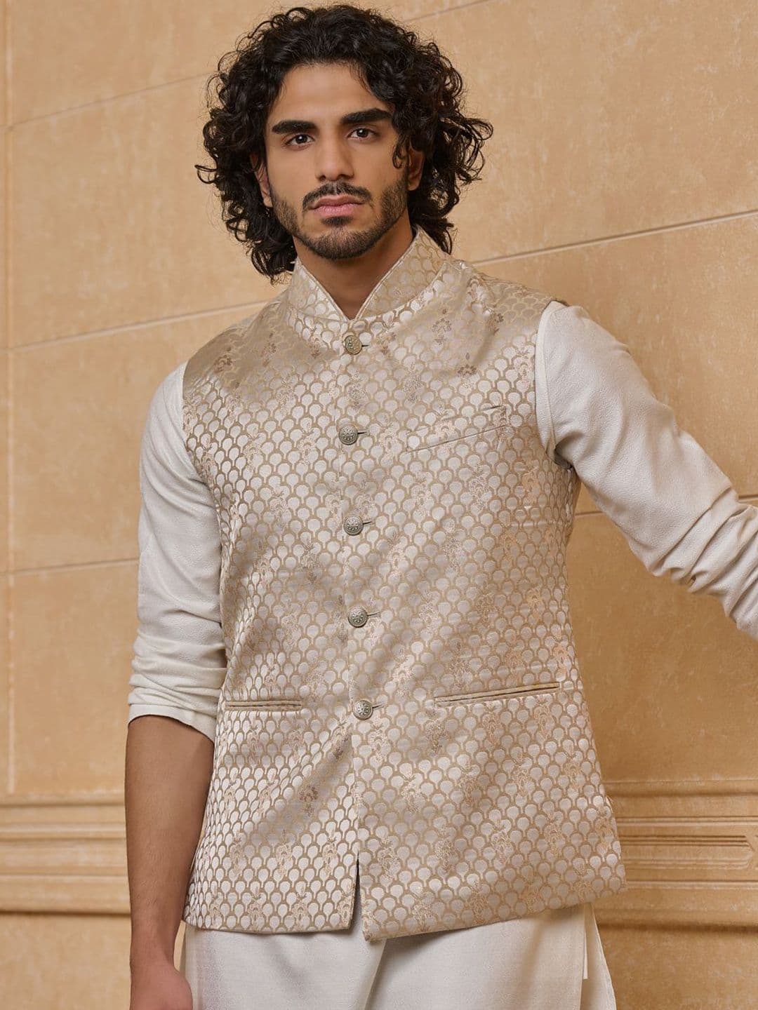 Tasva Woven Design Nehru Jackets - view 1