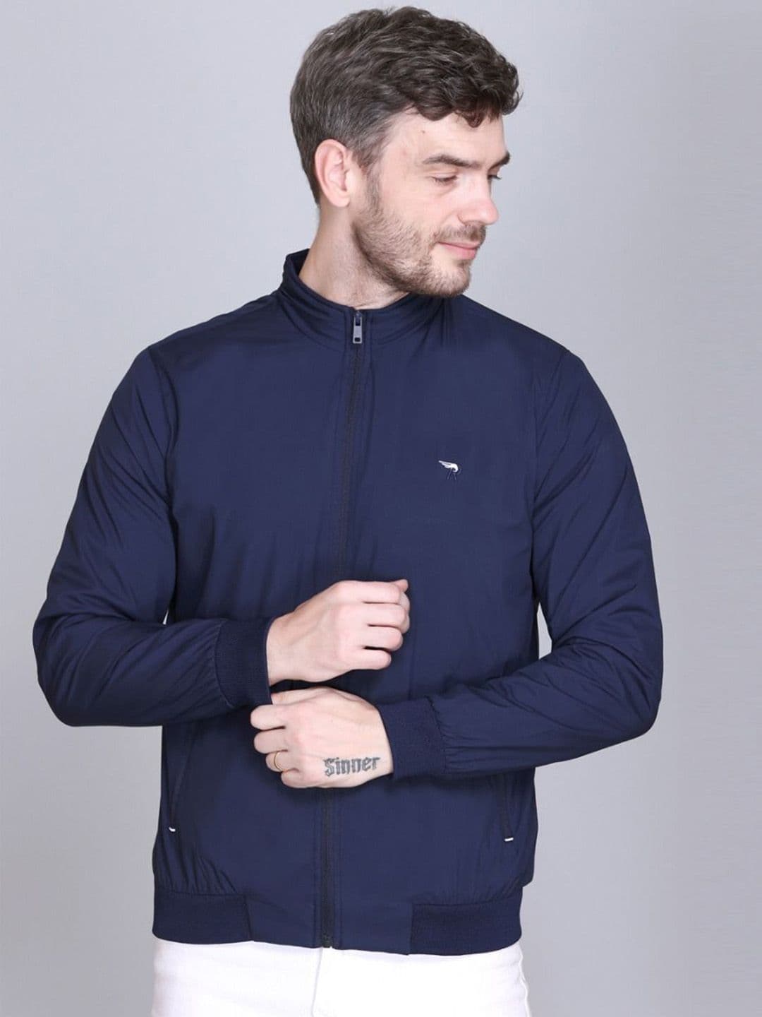 Rare Times Men Lightweight Solid Bomber Jacket - view 1