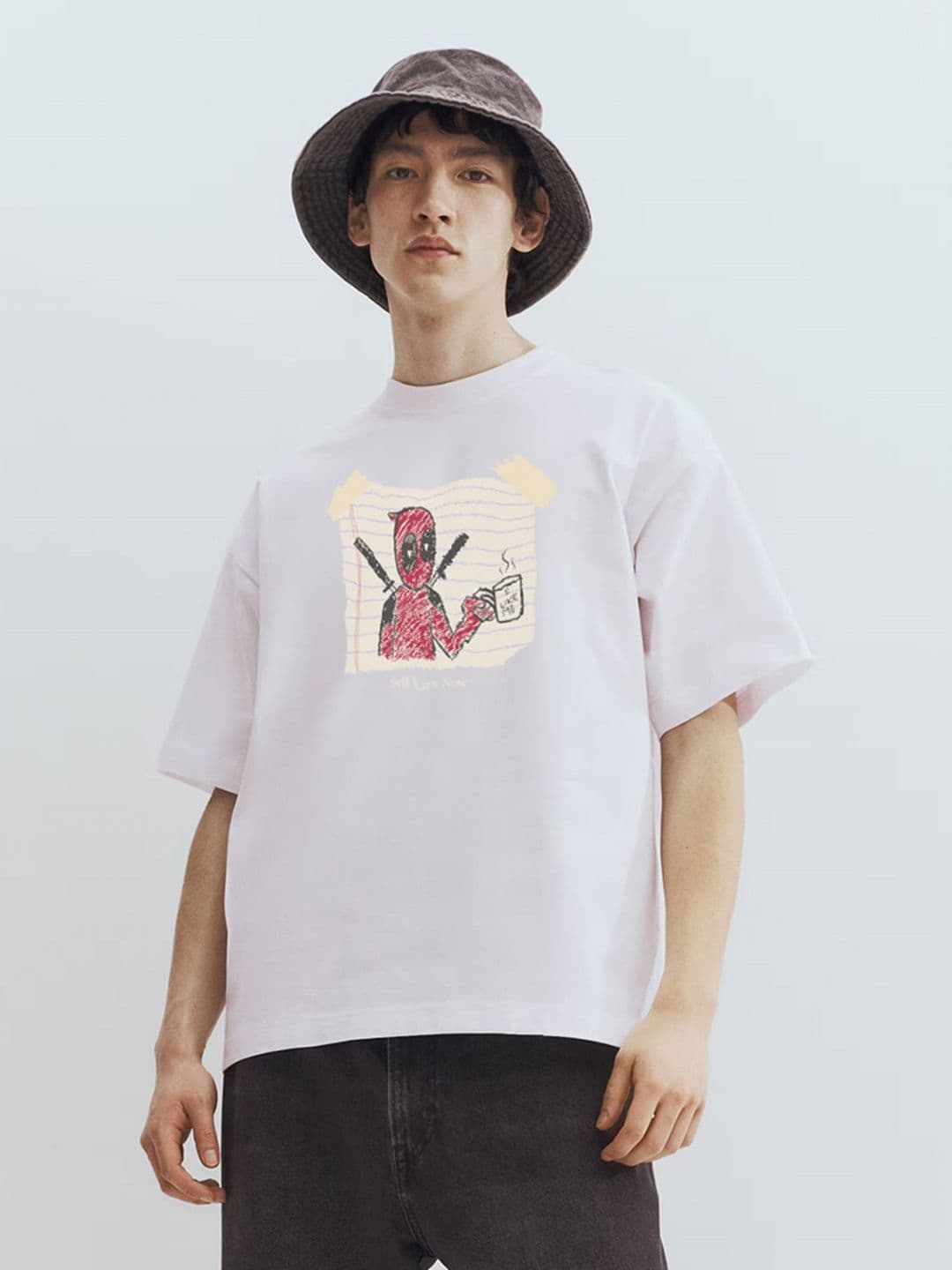 TOGS & TERRE Typography Printed Round Neck Cotton Oversized T-shirt - view 1