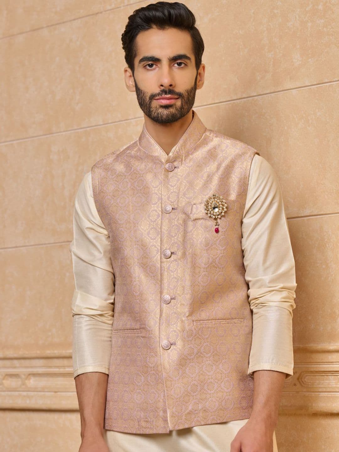 Tasva Woven Design Nehru Jackets - view 1