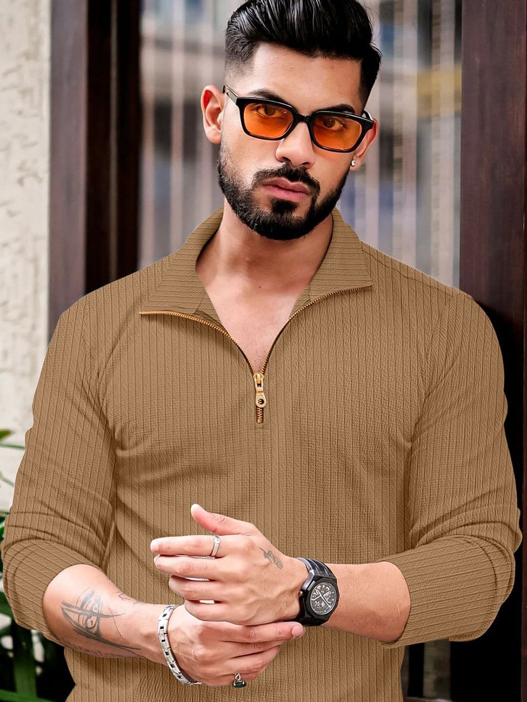 KAJARU Self Design Polo Collar T-shirt - view 1