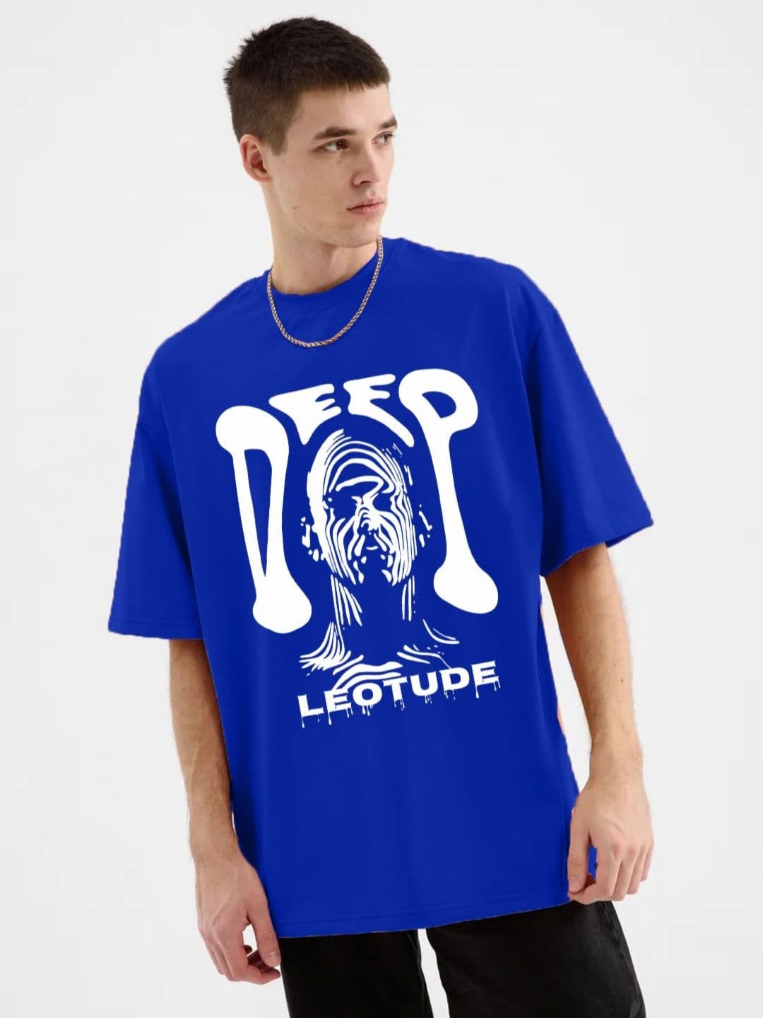 Leotude Graphic Printed Drop-Shoulder Sleeves Oversized T-shirt - view 1
