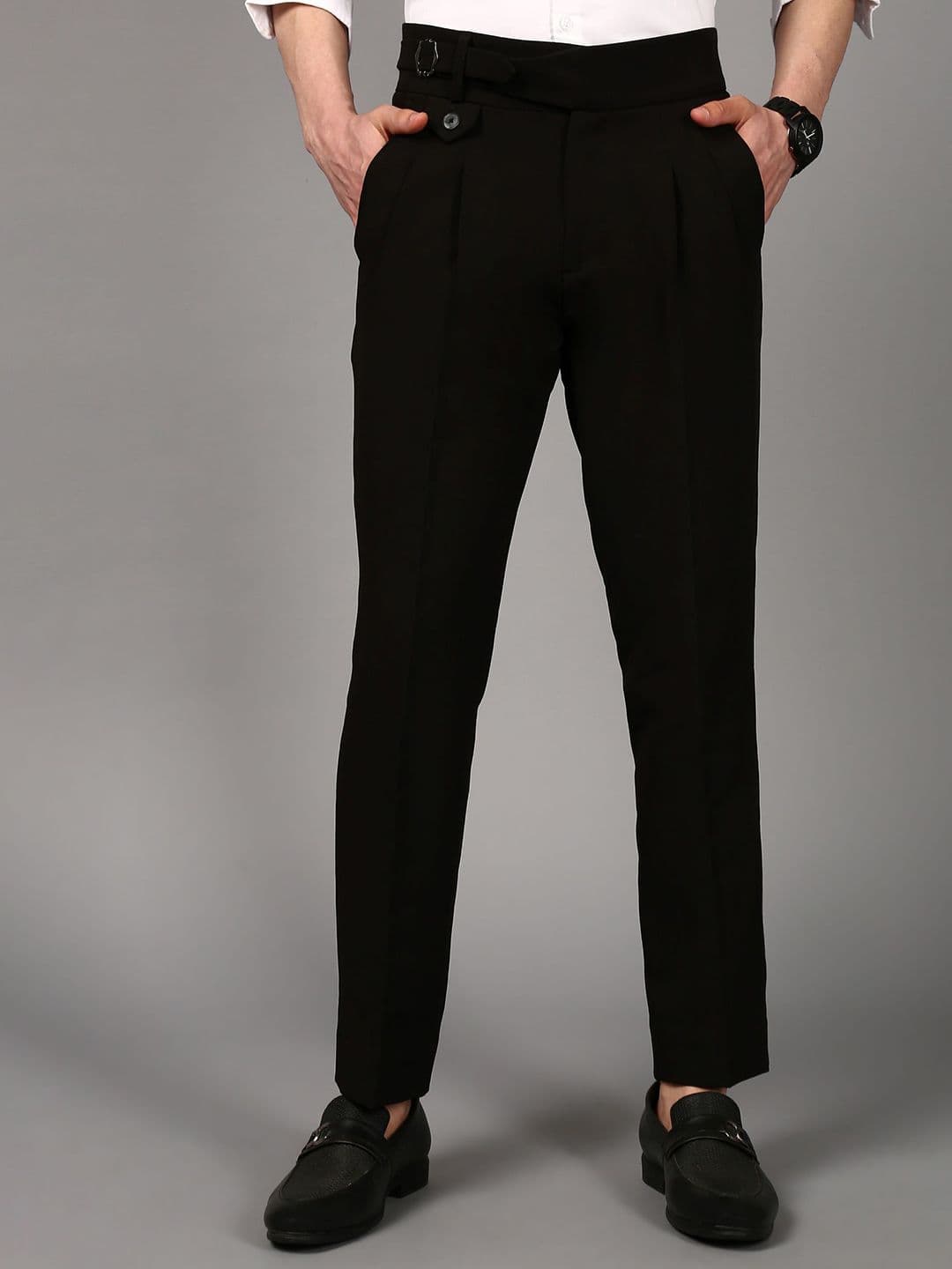 British Club Men Smart Slim Fit Pleated Trousers - view 1