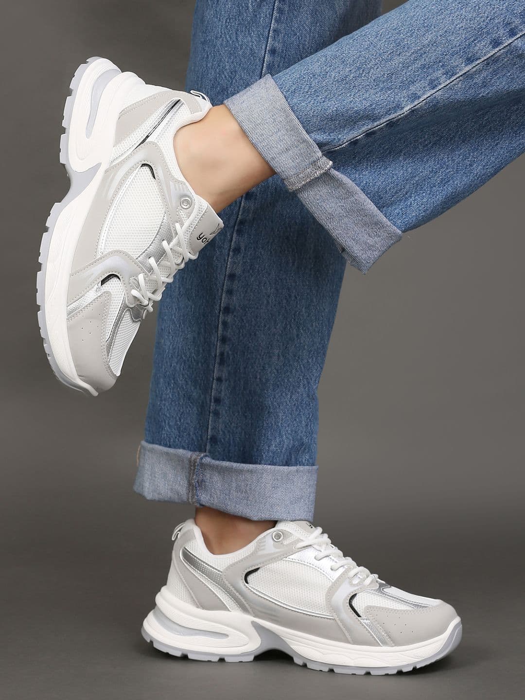 yoho Chonks001Women Colourblocked Lace-Up Mesh Sneakers - view 1