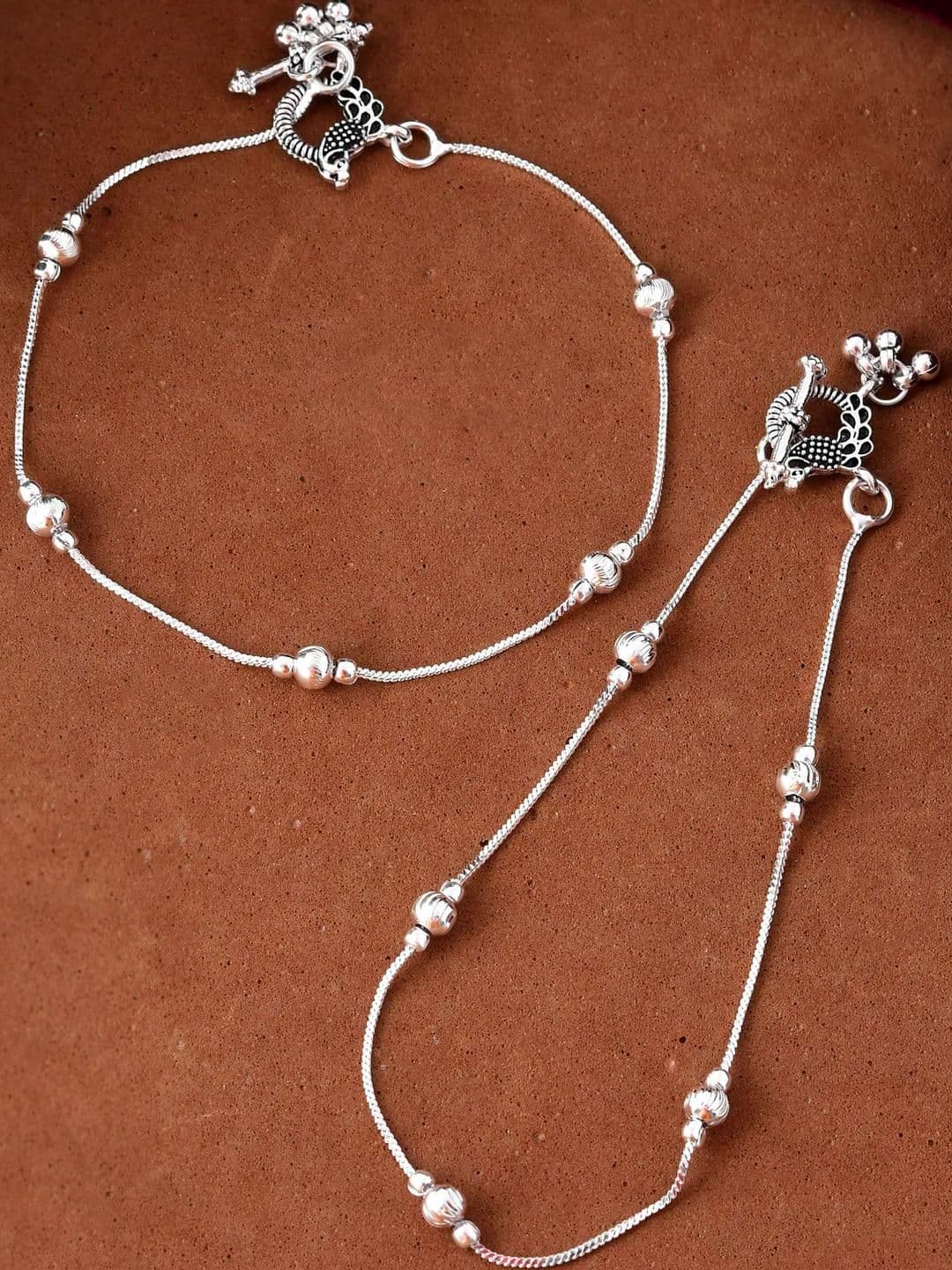Sangria Stainless Steel Silver-Plated Anklet - view 1