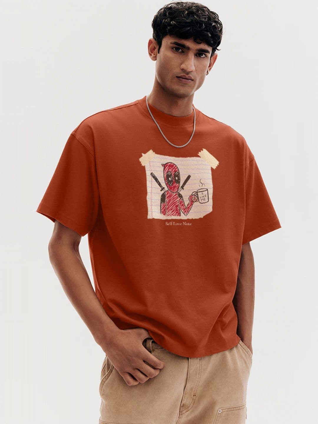 TOGS & TERRE Typography Printed Round Neck Cotton Oversized T-shirt - view 1