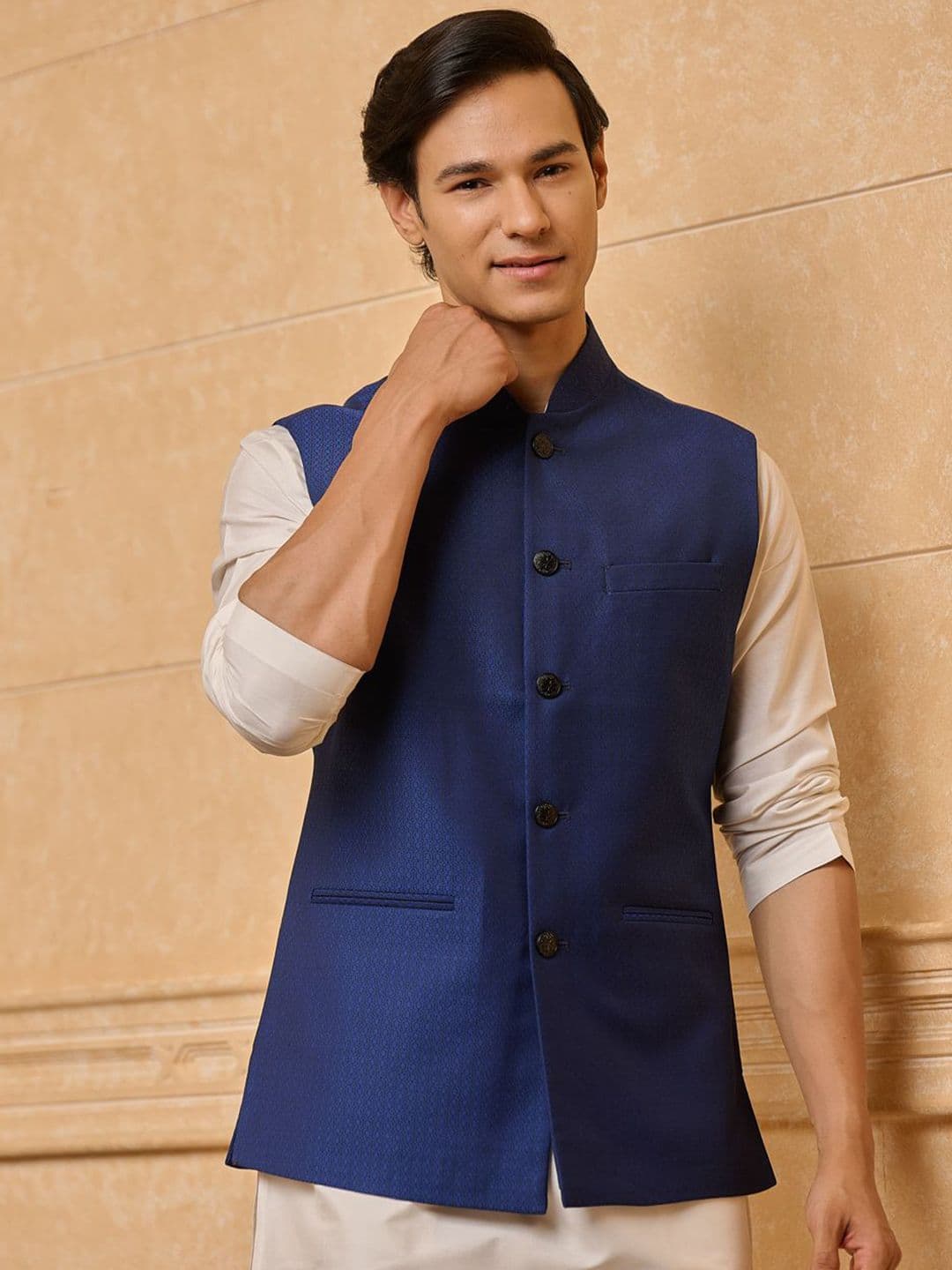 Tasva Woven Design Nehru Jackets - view 1