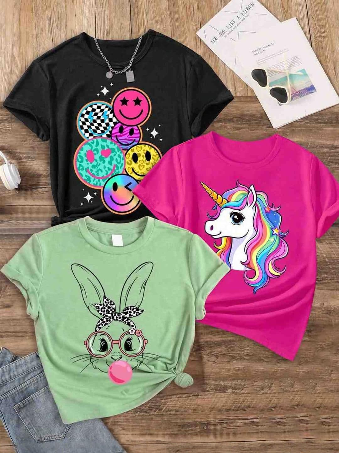 KEESOR Girls Pack Of 3 Cotton Tshirts - view 1